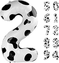 Cow Print 2 Balloon, Number Balloon 40 Inch Second 2nd Birthday Farm Animal Party Supplies, Two Balloon Number Birthday Decorations, Number 2 Balloon