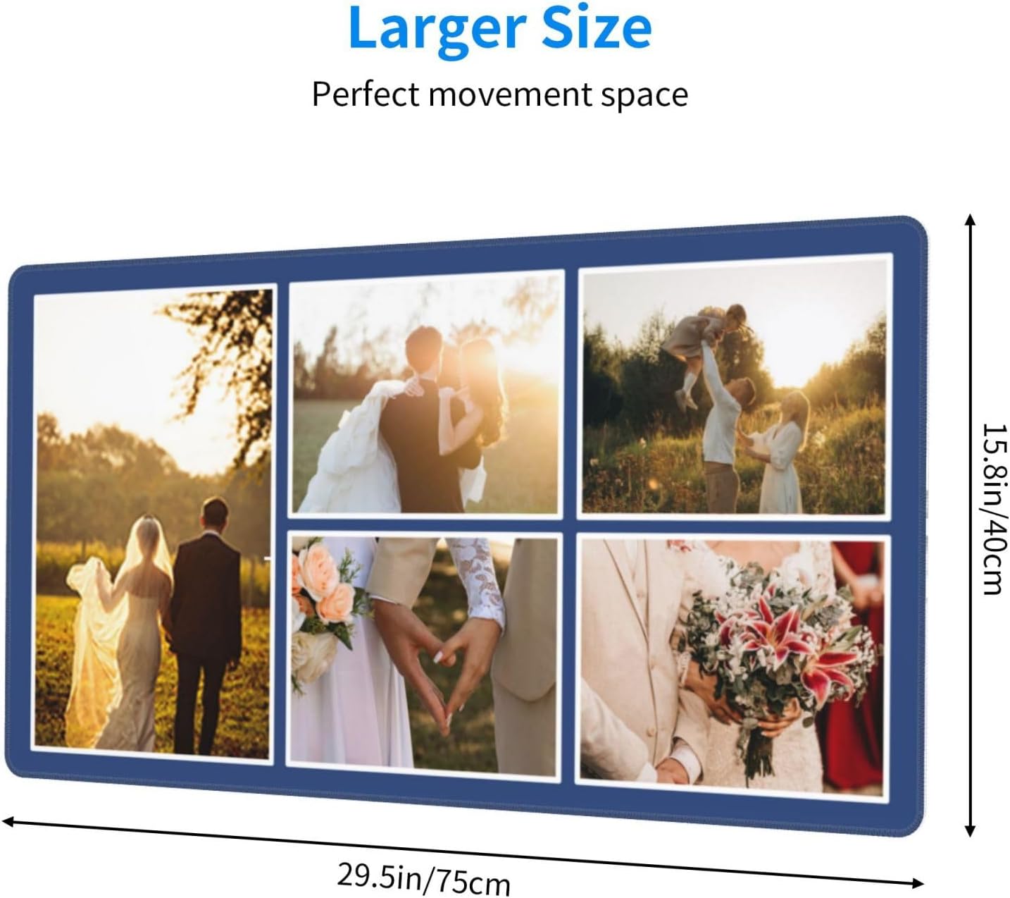 Custom Large Mouse Pad with Photo Personalized Mouse Pads with Picture Text Customized Non-Slip Mousepad for Gaming Offices Home Computer Desk 16x29.5in