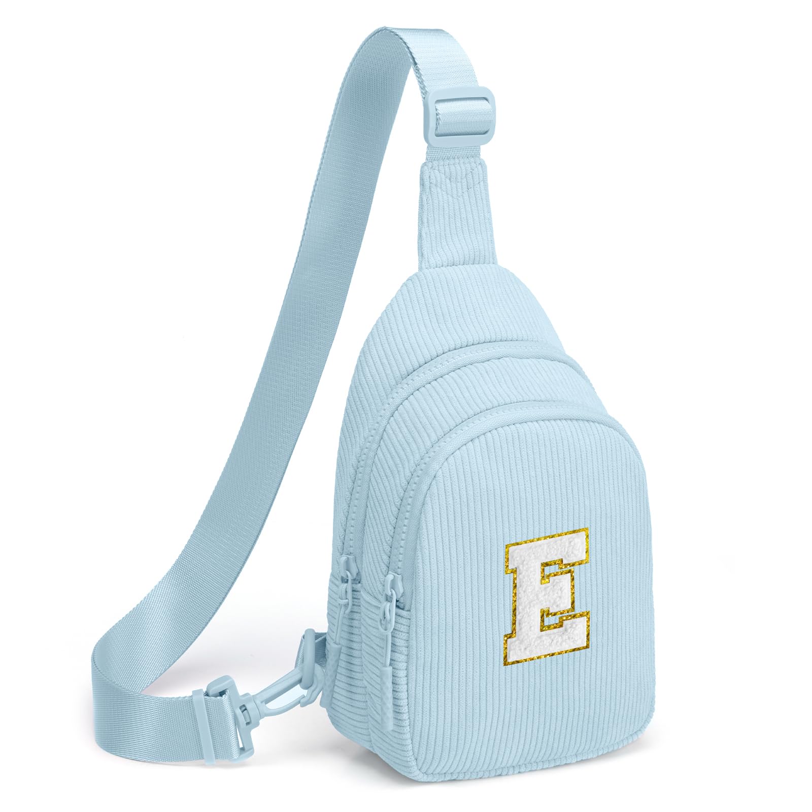 Viverte Small Corduroy Sling Bag Initial Crossbody Bag Fanny Pack for Girls Personalized Birthday Gifts for Teen Girls Gifts