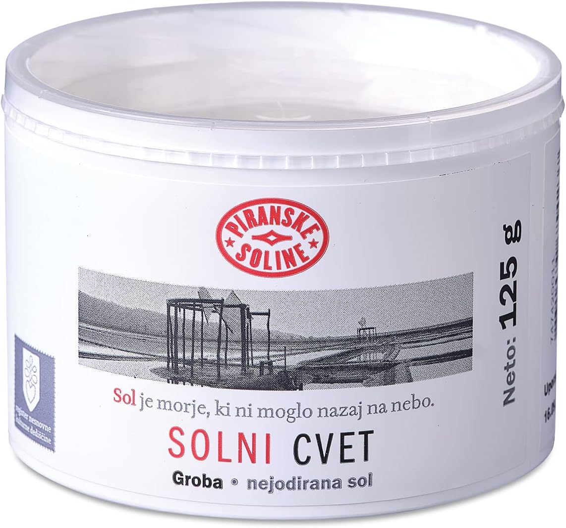 Piran Salt - Piranske Soline 5423 'Fleur De Sel' Unground and Unrefined Sea Salt Tube 4.4 oz (125g)