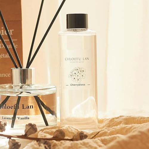 Miniatura 2 de Chloefu LAN Cherry Blossoms - Repuesto de difusor de varillas de 7.05 onzas, aceite esencial natural, ideal para aromaterapia, spa y hogar, 0% de