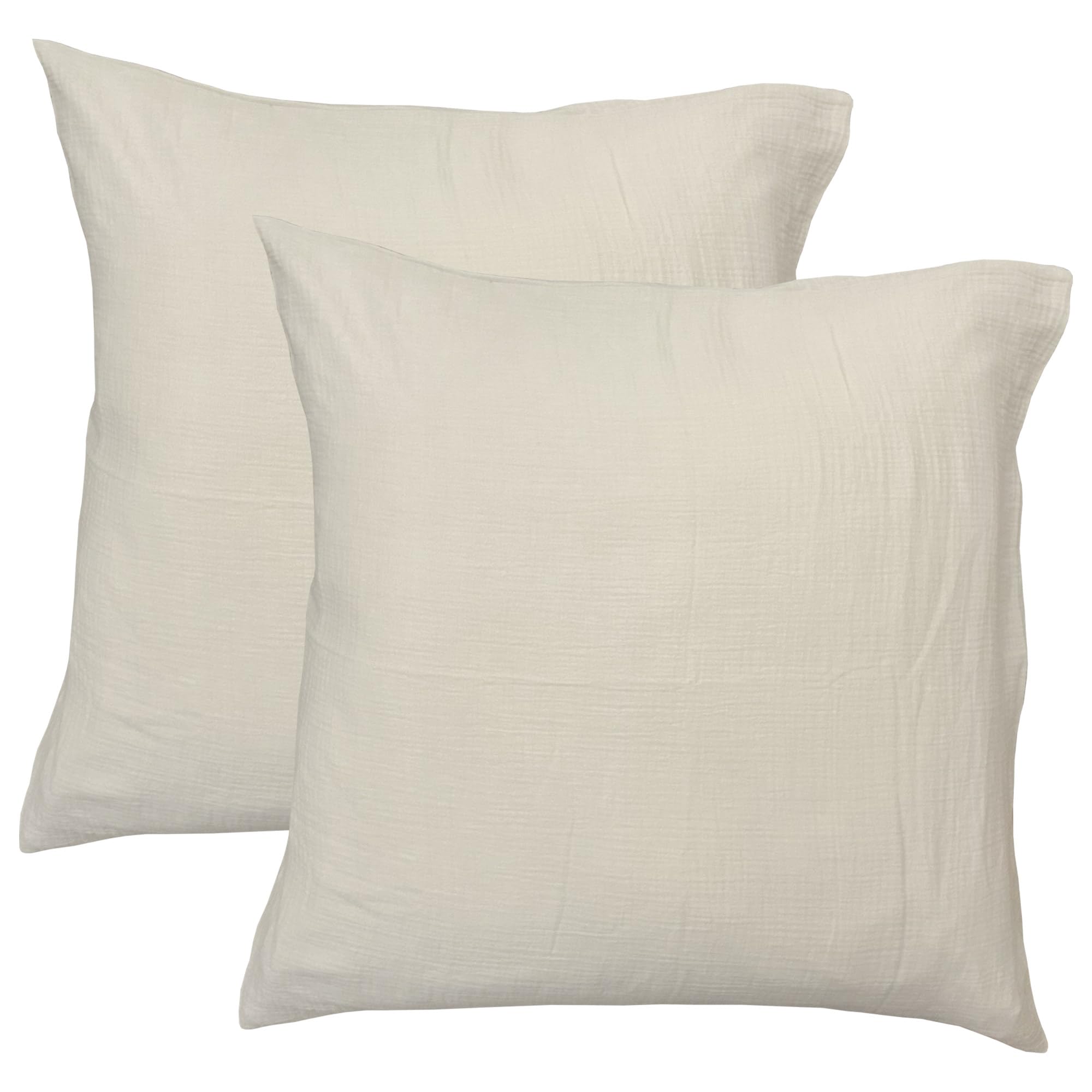 MATT & ROSE Parure de lit Unie Double Gaze de Coton | 100% Coton de qualité supérieure | Oeko-TEX | Housse de Couette 260x240cm + 2 Taies d'oreiller 50x70cm | Naturel