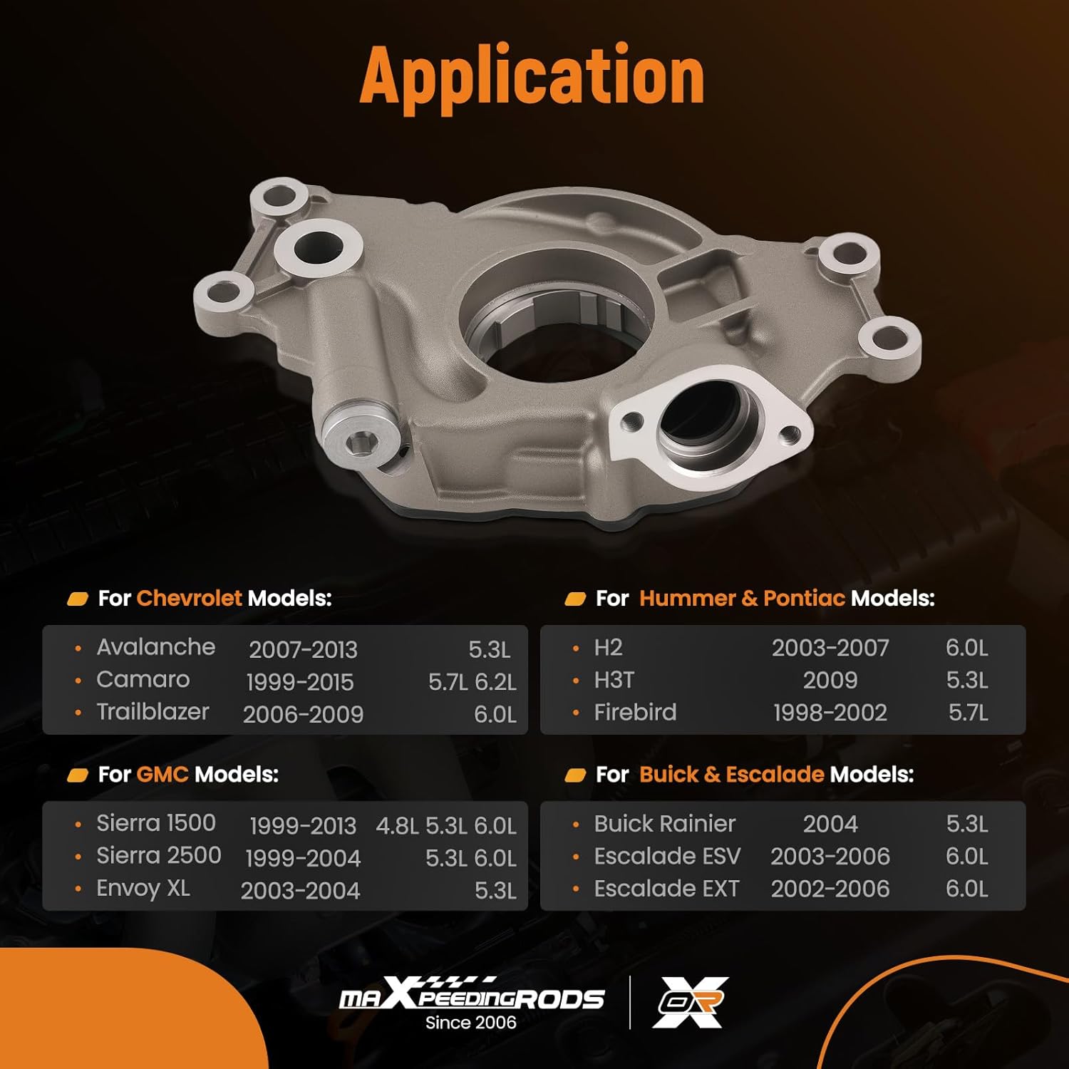 maXpeedingrods M295HV High Volume Oil Pump Kit for Chevy Silverado Avalanche Suburban Express Trailblazer, for GMC Sierra Yukon, for Hummer, for Escalade, with Gaskets and Balancer Bolt # JV5158