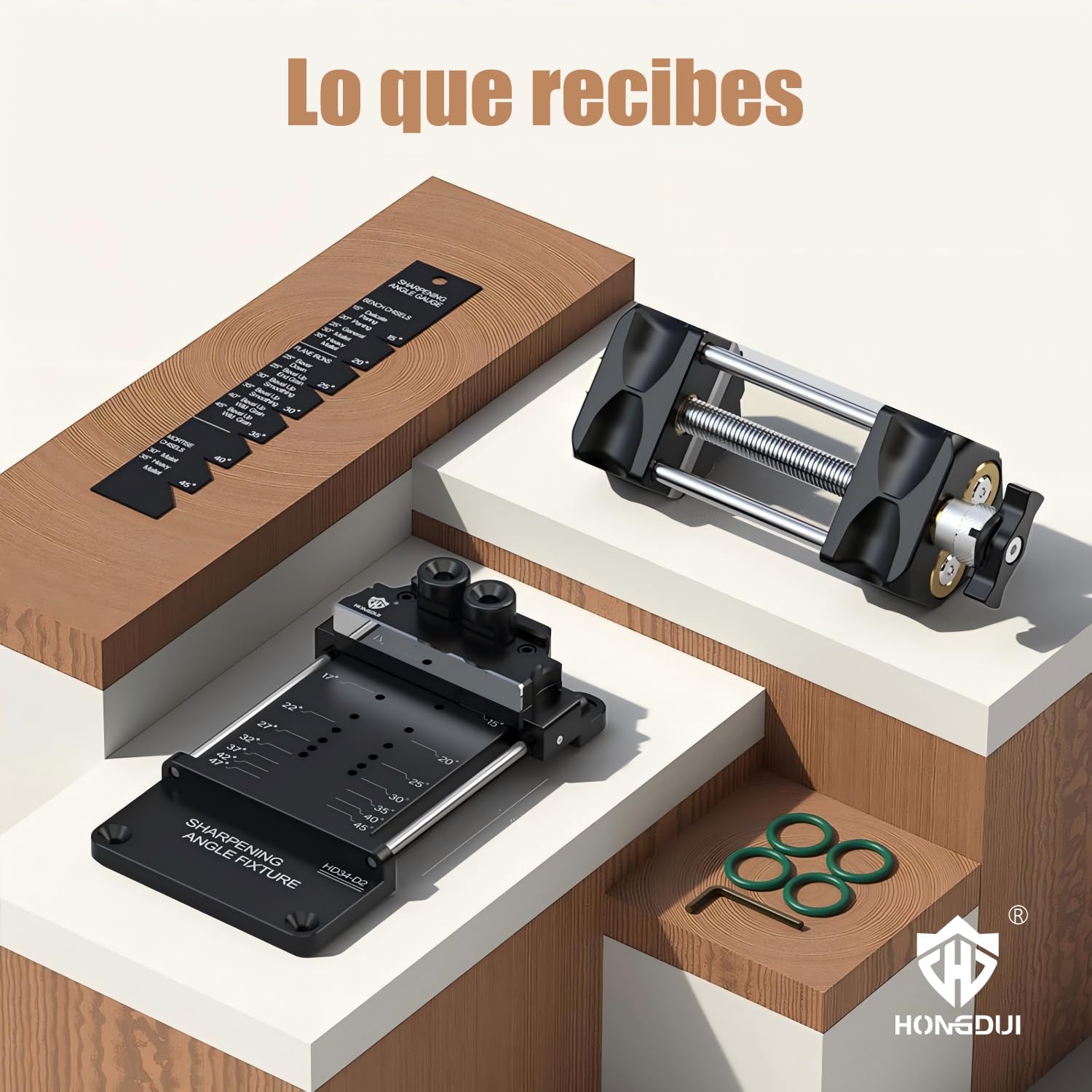 HONGDUI Kit de afilado de cinceles con guía de afilado, medidor de ángulo ajustable y accesorio de ángulo de afilar para herramientas de carpintería para cinceles y planos de 0.1 a 3.2 pulgadas