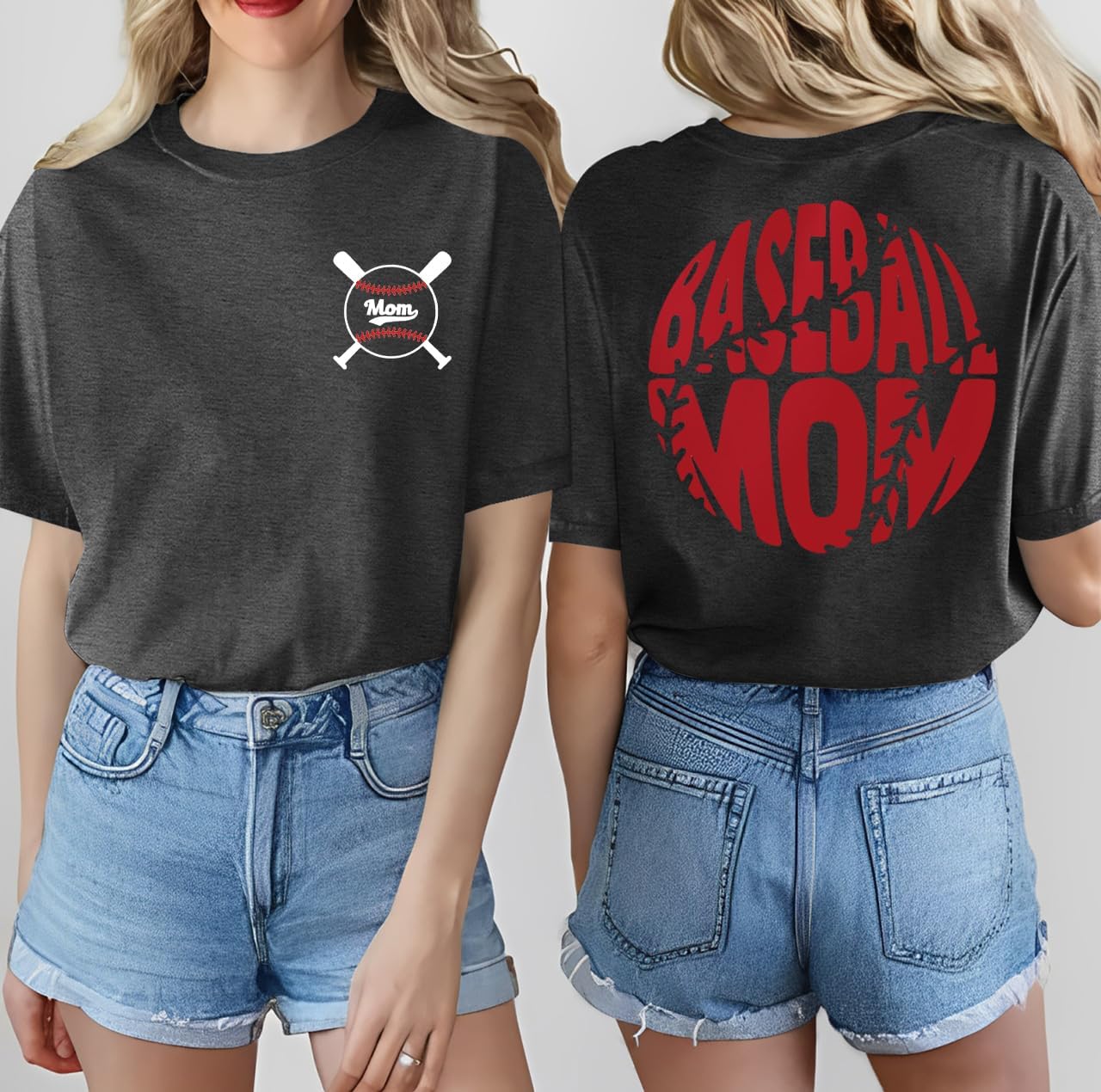 Baseball Mom Shirt for Women: Funny Baseball Tee Shirt Baseball Mama Short Sleeve Casual Tee Tops - Image 3