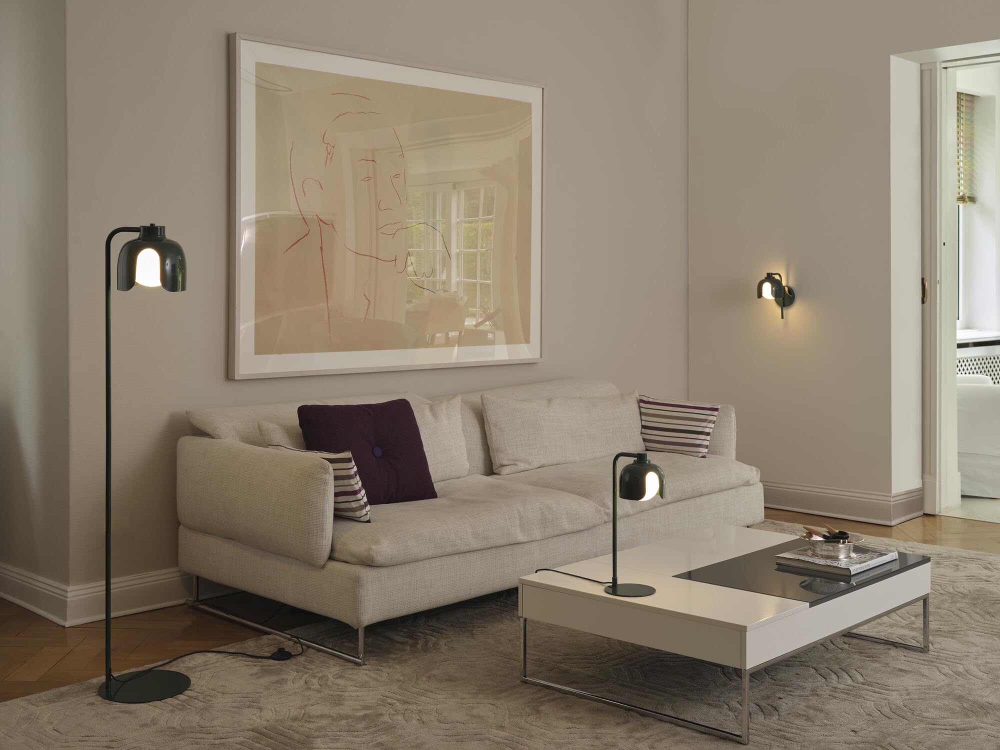 OSRAM Lámpara de pie DECOR Corolle E27 Verde Metal Vidrio | Decor Corolle, Ambient Mood Light, Verde, 270 mm dia, Paquete de 1