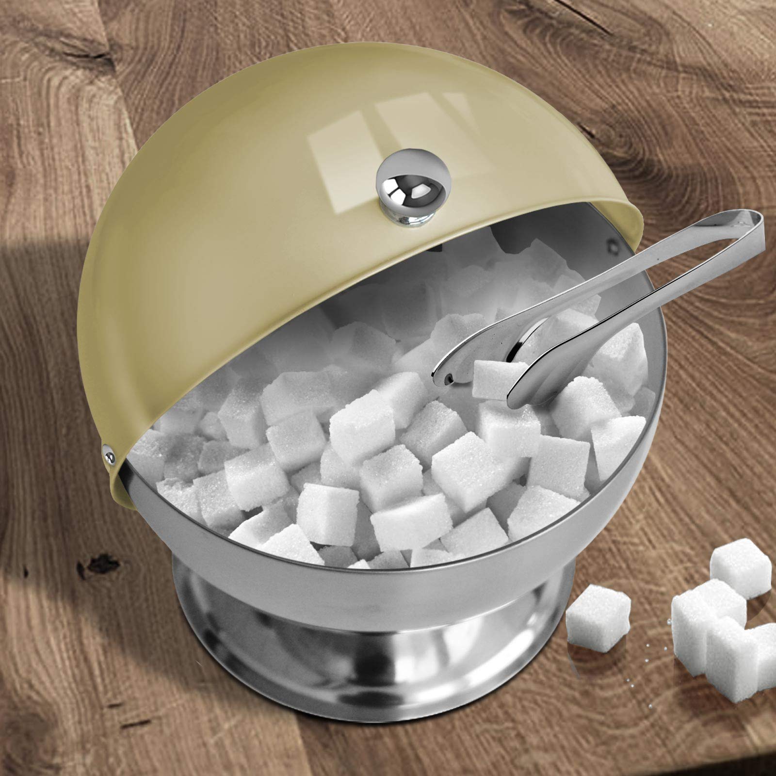 Relaxdays Sucrier Boule Rond SWEETY Avec Couvercle Boule à Sucre