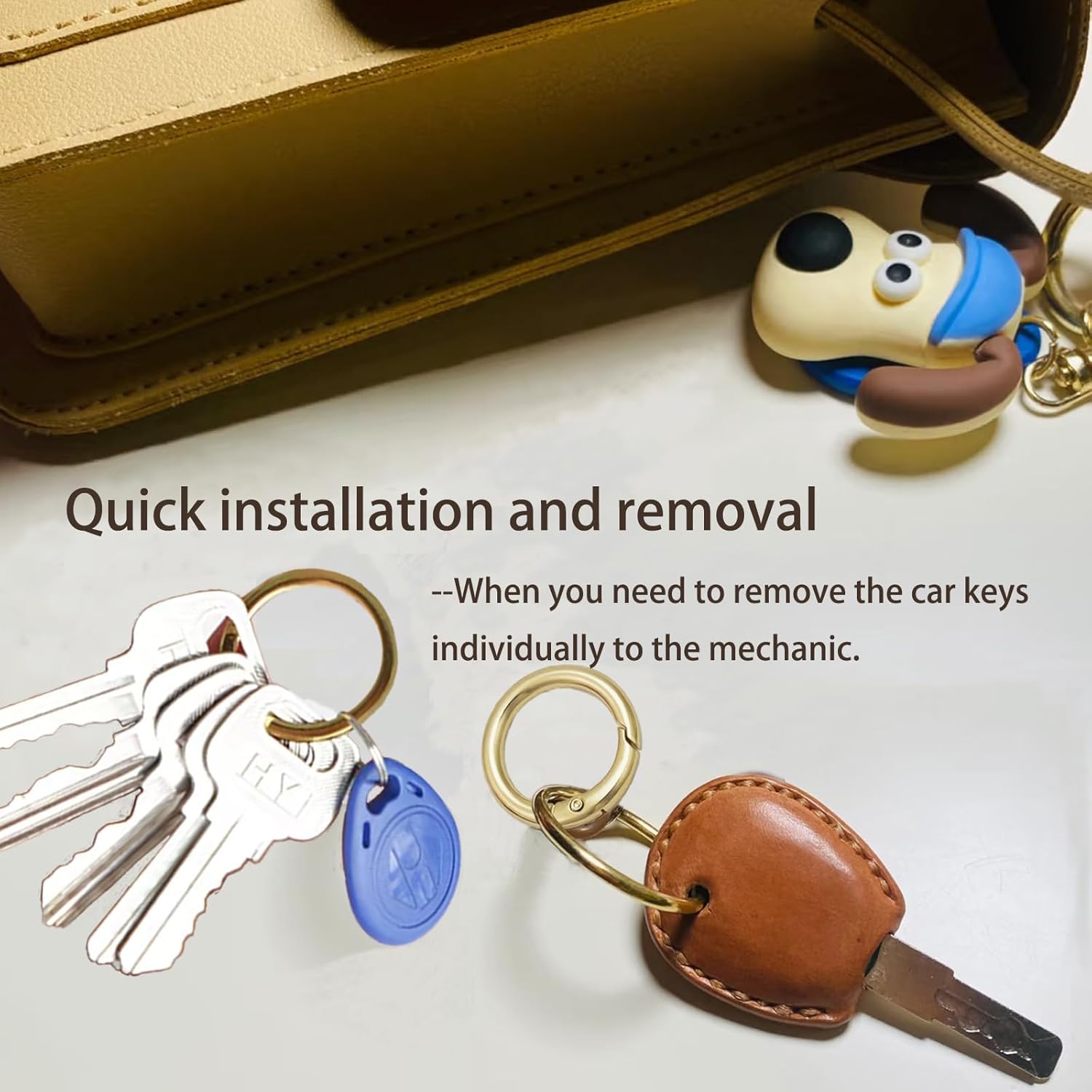 16PCS Metal Spring O Ring Set, Mixed Sizes Round Carabiner Keychain Snap Hooks for Key Rings, Bags, Dog Tags, Buckle, Paracord, Lanyards, and DIY Repair Crafts (Gold) - Image 7