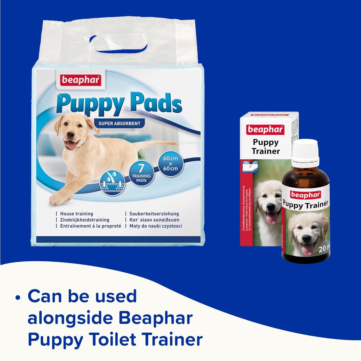BEAPHAR Puppy Pads, Puppy & Dog Potty Training Mat for Teaching Pets - Ultra-Absorbent - Optimal Hygiene - Convenient to Use - 7 Mats