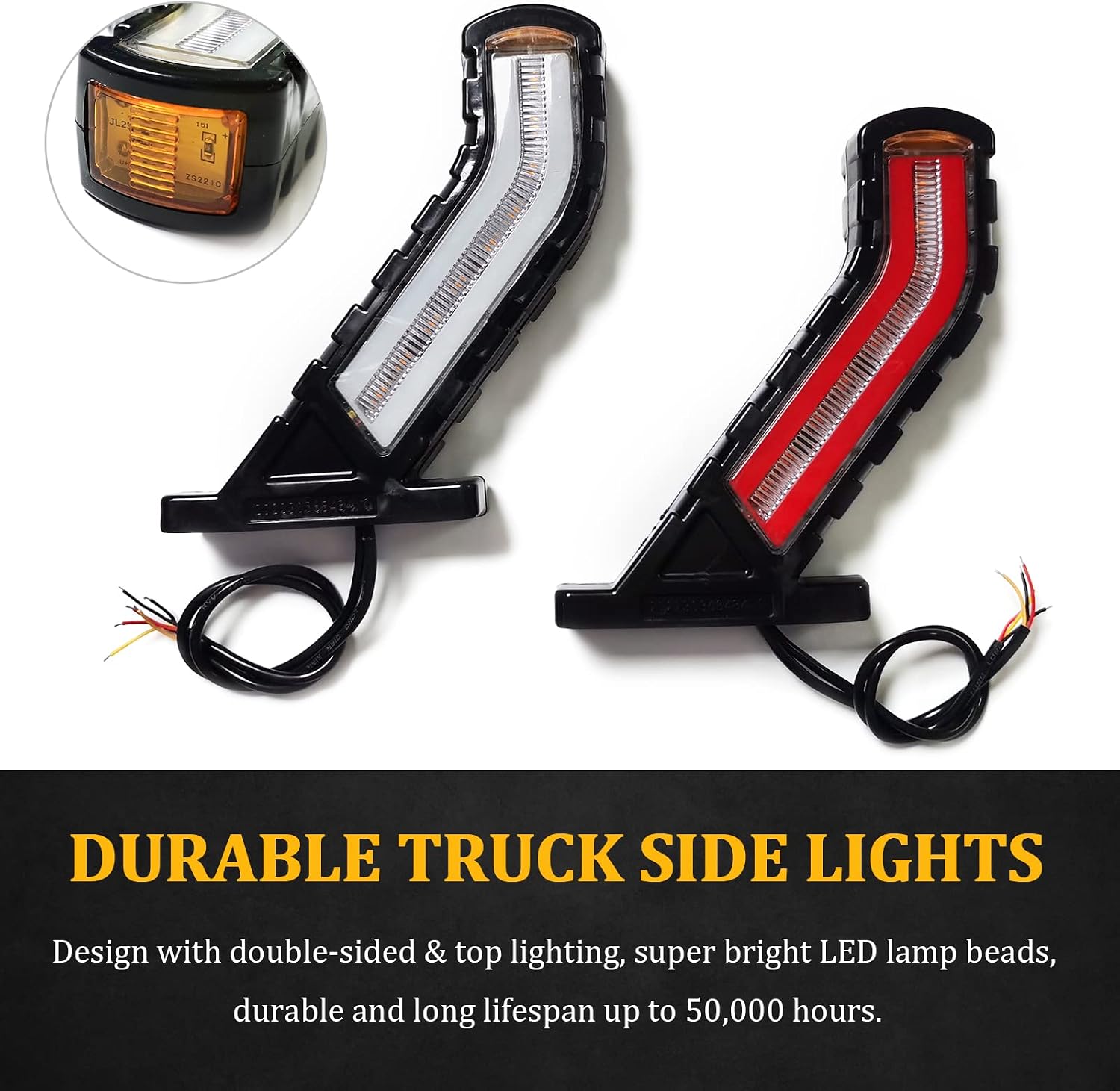 2PCS LED Trailer Tail Lights, Dual Face Truck Tail Turn Signal Indicator Warning Lights Kit for Heavy Duty Truck Trailer