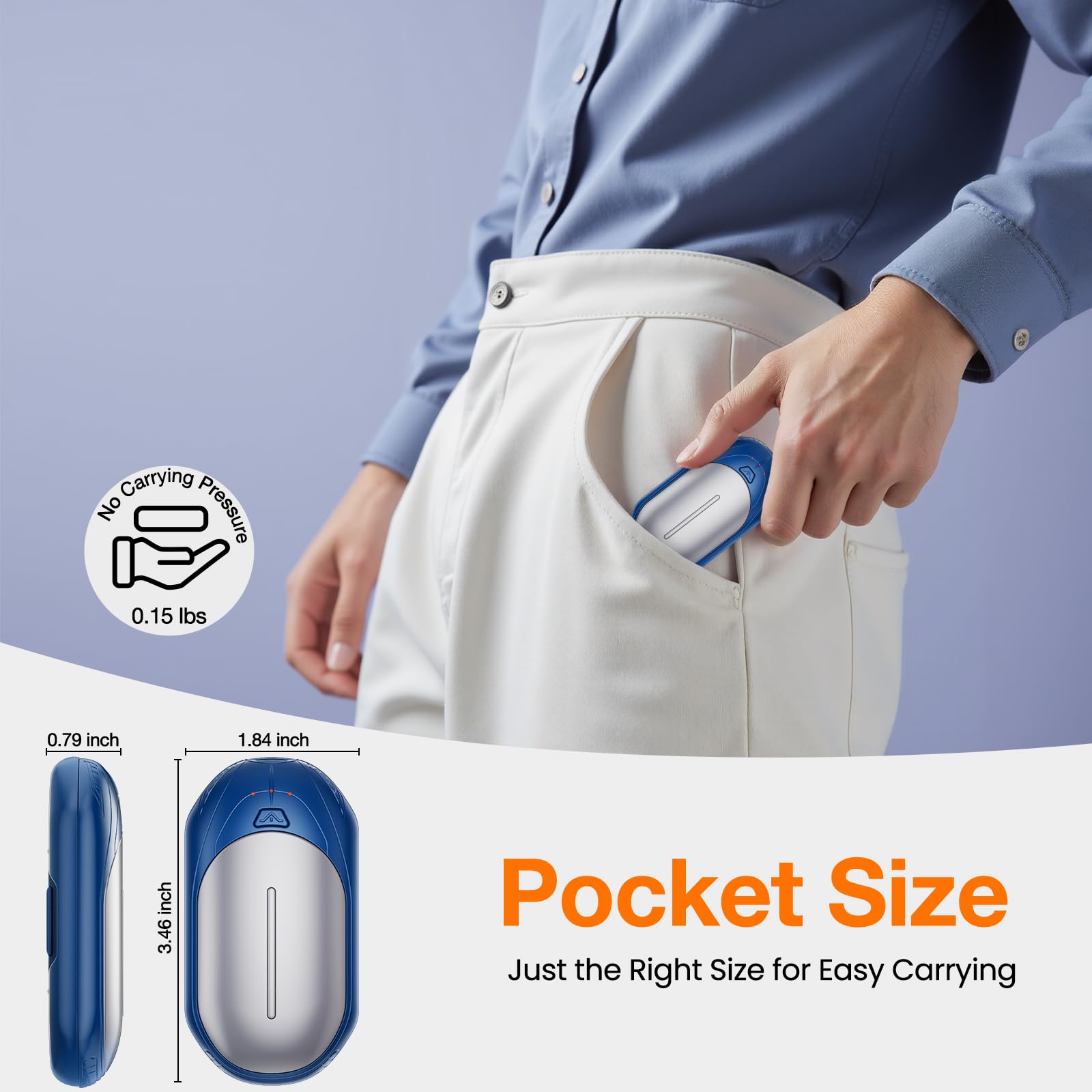 AI Lot de 2 chauffe-mains rechargeables avec puces intelligentes AI 6000 mAh, chaleur sûre de 20 heures, chauffe-mains portables, cadeaux pour Noël, l'extérieur, le golf, la chasse, le camping