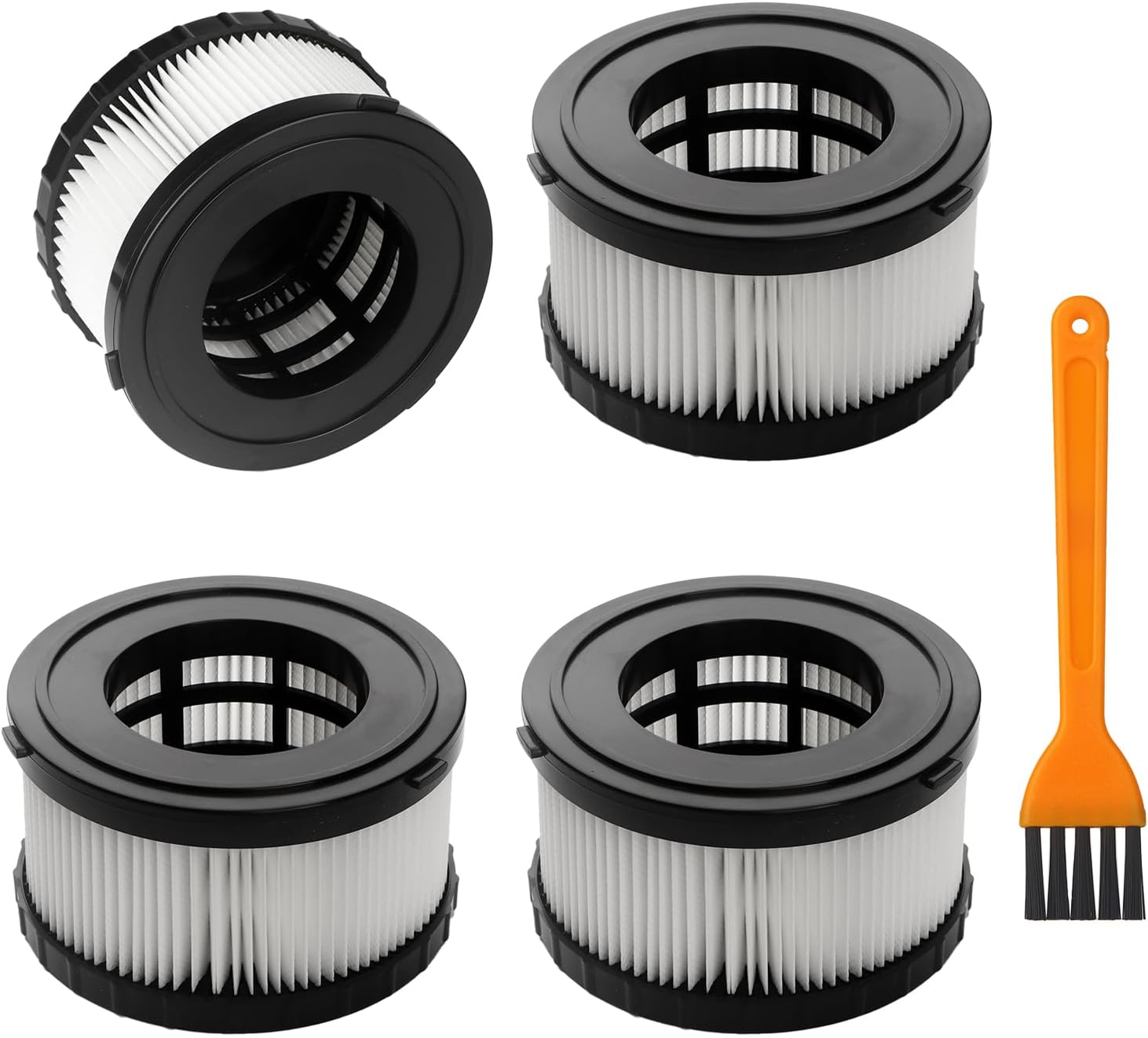 4 Pack HEPA Filter Replacement Compatible with DEWALT Wet Dry Vacuum DC5151H DC515 DCV517 DCV517B-with 1 Cleaning Brushes