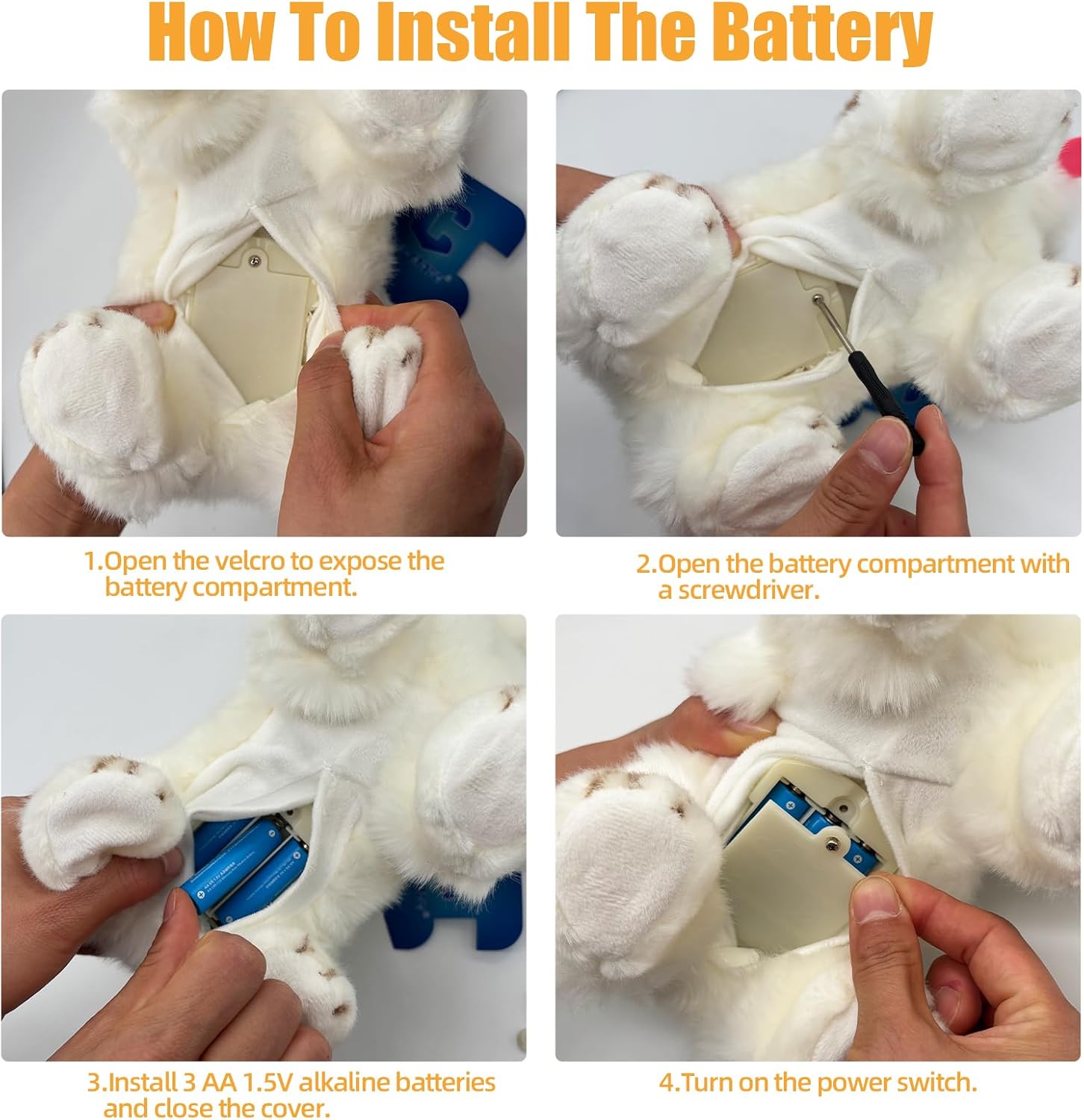 CU-MATE Interactive Maltese Simulation Dog-Realistic Puppy Electronic Toy Dog with Walking/Barking/Wagging Tail/Talking- Robotic Pet Toy Present Gift for Toddler Girls Boys