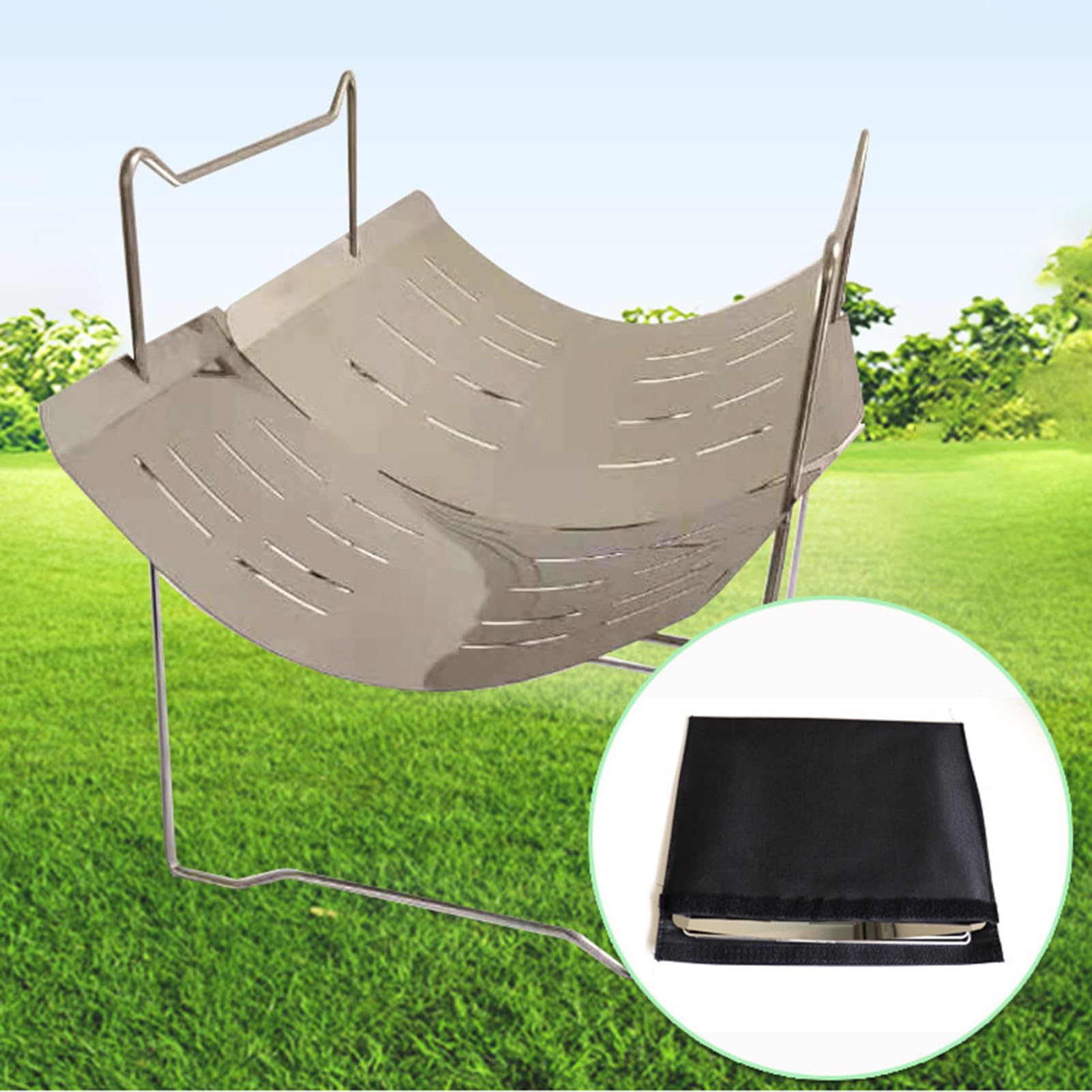 Supporto Per Fuoco Da Campo Portatile Acciaio Inossidabile da Campeggio | Supporto per Fornello da Campeggio Per Picnic All Aperto Tenda Camper Pesca Spiaggia Gite Casa Giardino