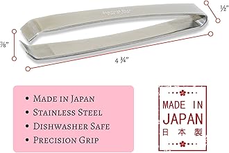 Made In Japan Fish Bone Tweezers (2-pack) - Non-Slip, Precision Grip - Debone Salmon, Bass, Catfish - Stainless Steel Handmade Japanese Craftsmanship (4 3/4")