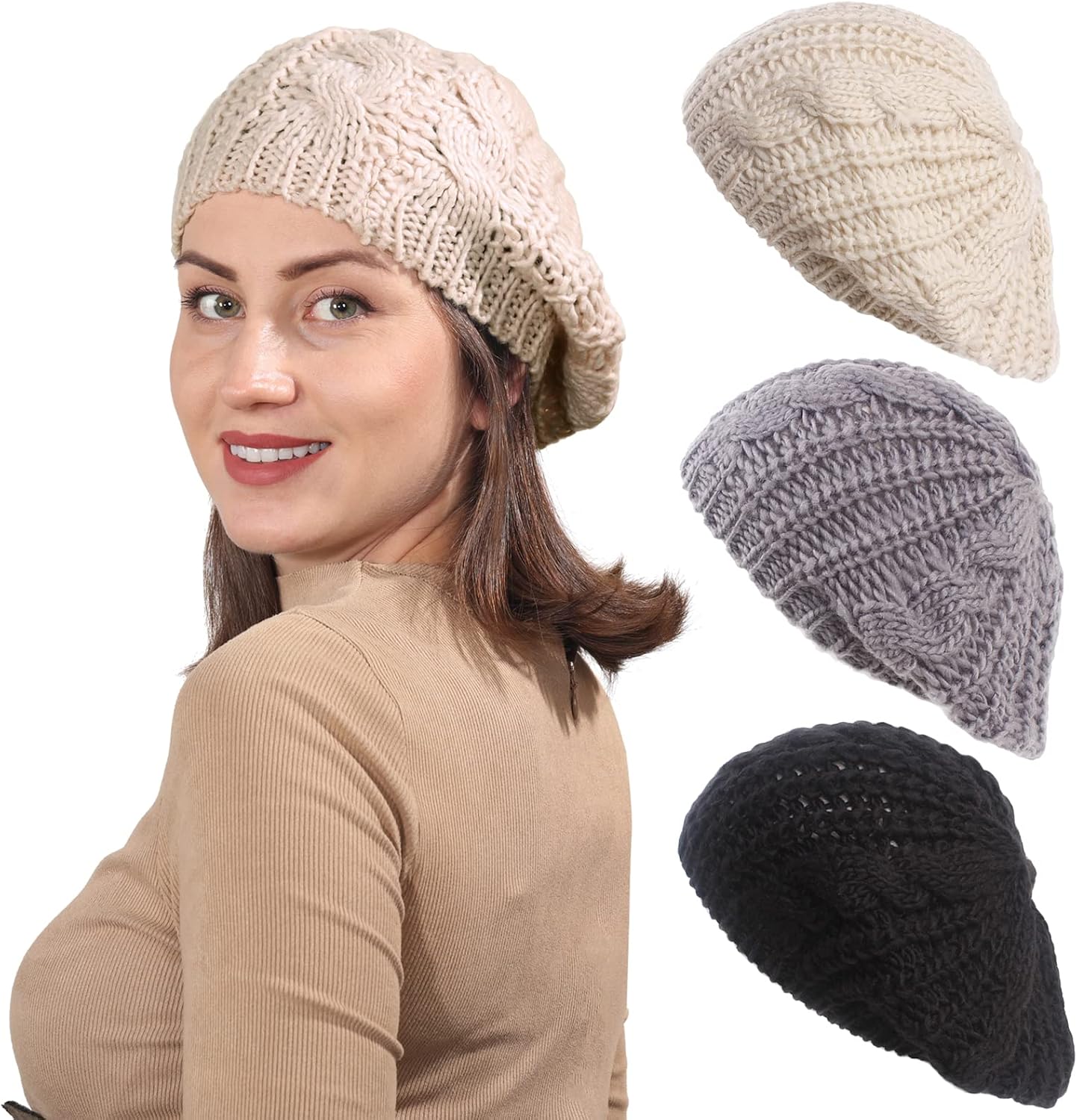 Fashion Slouchy Knit Beret Hat 