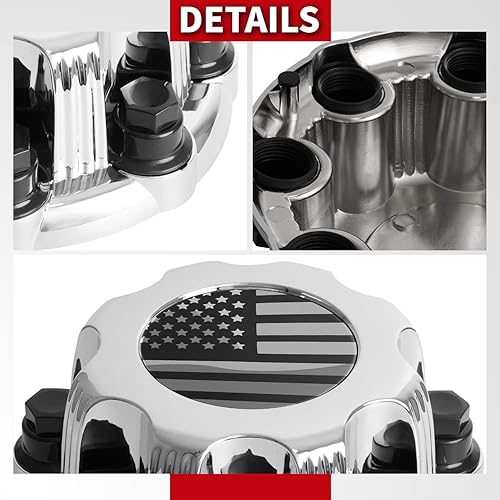 Miniatura 6 de KitsPro Tapones centrales de rueda para GMC Chevy Chevrolet Rim 15039488 15039489 9597169 9597170 repuesto 8 lengüetas tapacubos, paquete de 1