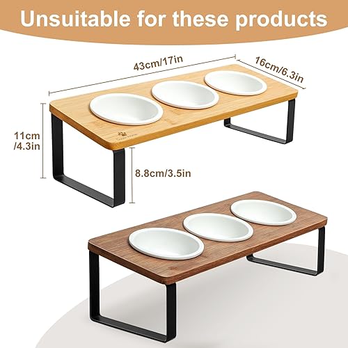 Miniatura 5 de Sunhoo 2 cuencos de cerámica de repuesto para gatos de 12.2 fl oz para gatos de interior, platos para cachorros, platos pequeños para alimentación