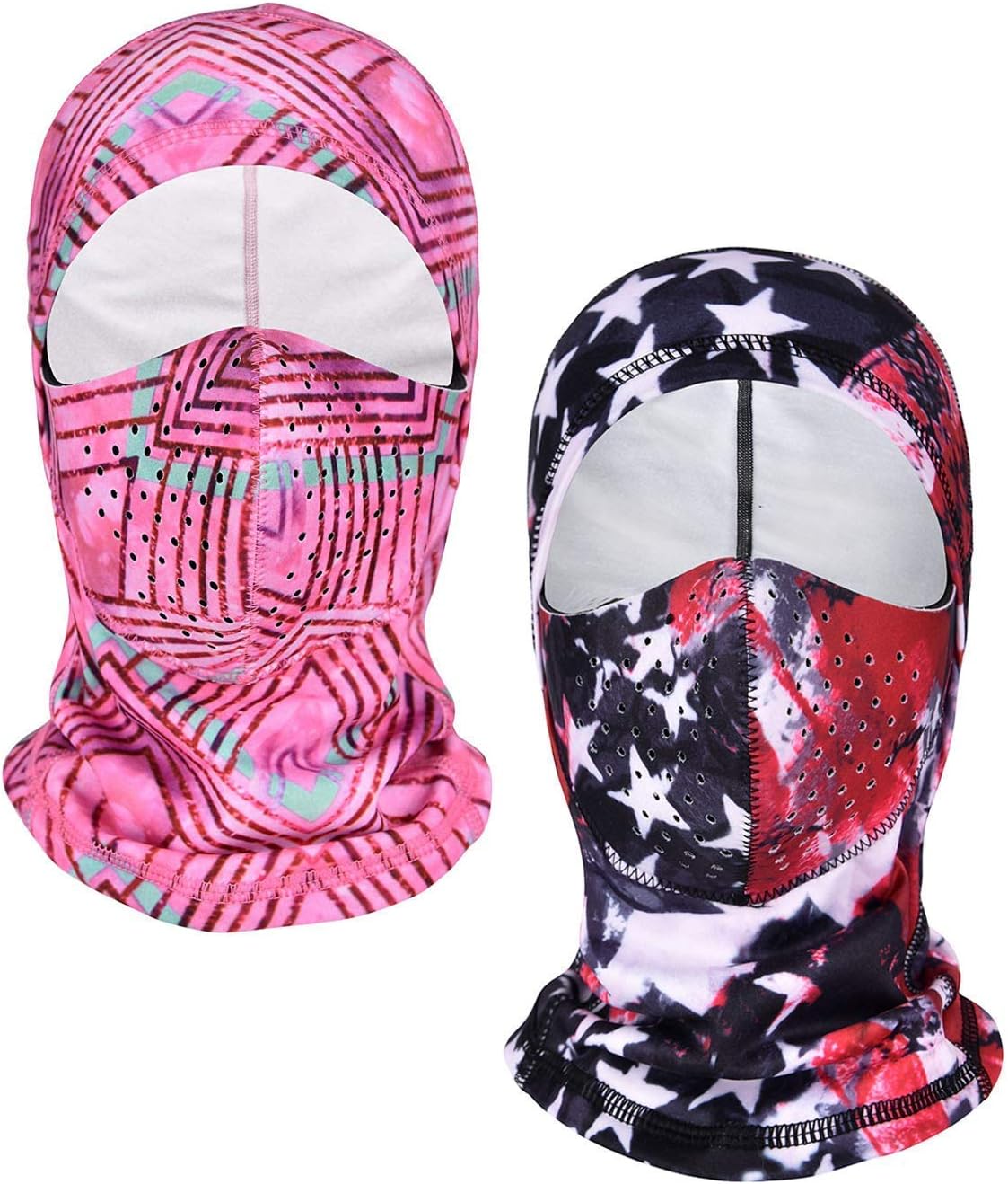 Botack Kids Balaclava Ski Mask （Pink Pattern in Small Size/Stars Pattern in Medium Size