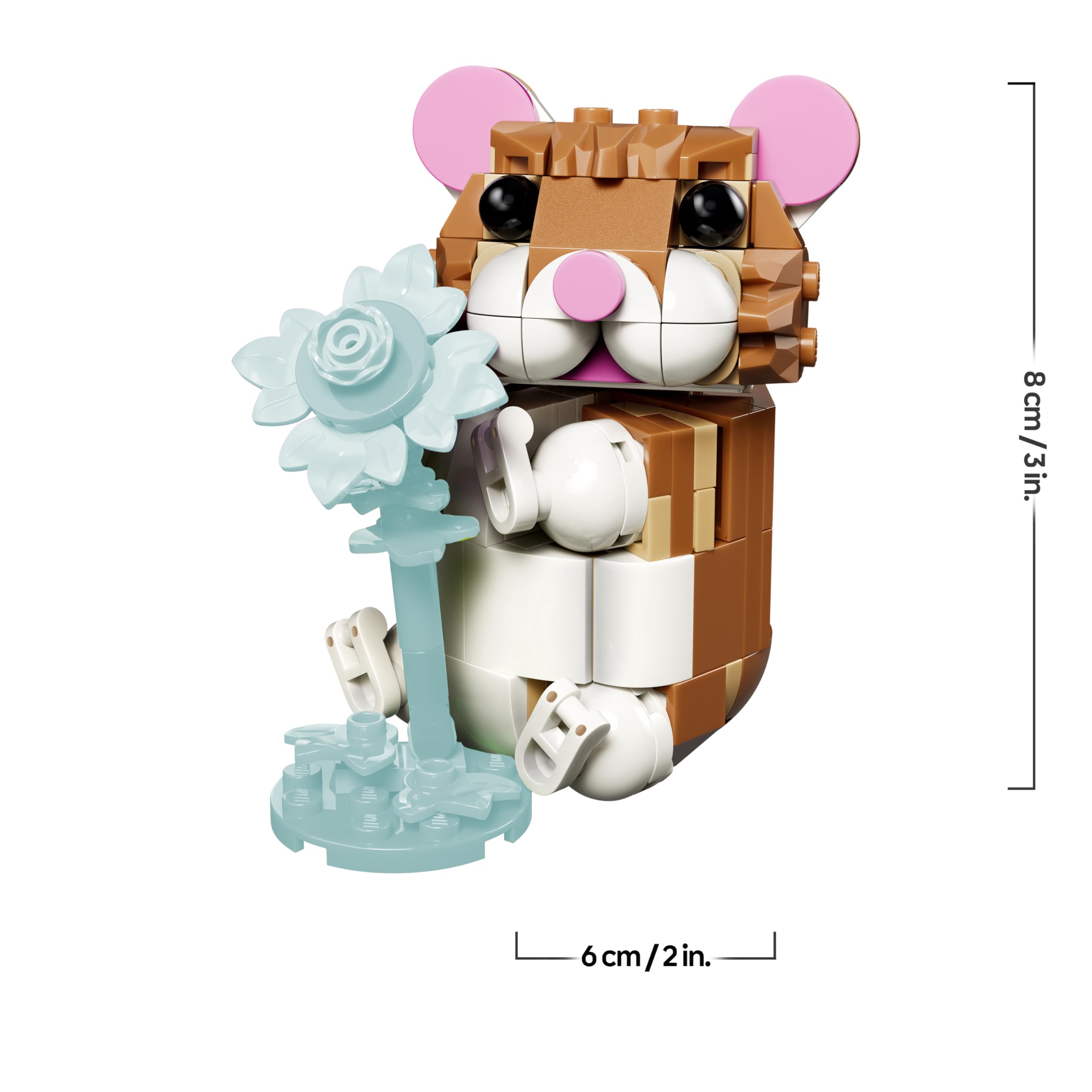 LEGO Creator 3-en-1 L’Adorable Hamster et la Fleur - Figurine d'animal se Transformant en Aigle ou Hérisson - Idée de Décoration Intérieure DIY - Cadeau d'anniversaire Fille ou Garçon dès 7 Ans 31376