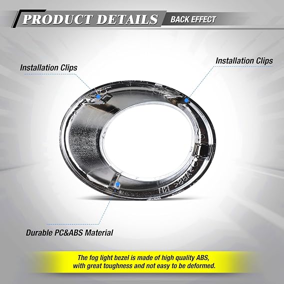 Fog Lights Covers compatible for Nissan Pathfinder 2013 2014 2015 2016 Lamps Bezel Assembly for 13-16 Pathfinder Driver Passenger Replacement