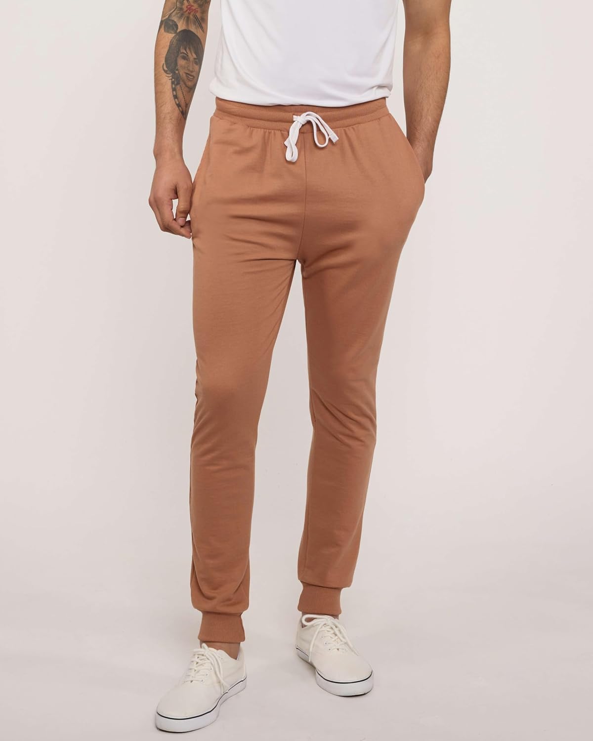 Real Essentials 3 Pack: Men's French Terry Fleece Active Casual Jogger Sweatpants with Pockets (Available in Big & Tall) - Image 2