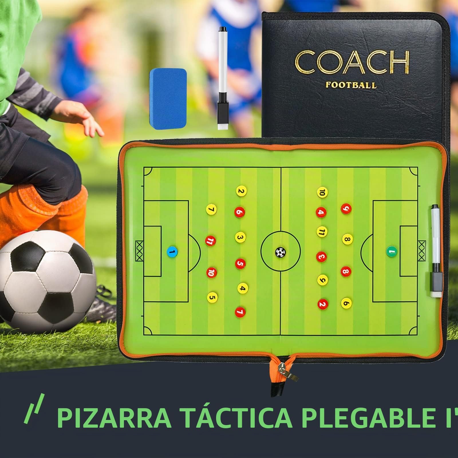 Pizarra Magnetica Futbol Entrenador con Imanes Lapiceros, Tablero de Tácticas de Fútbol para Entrenadores y Arbitros