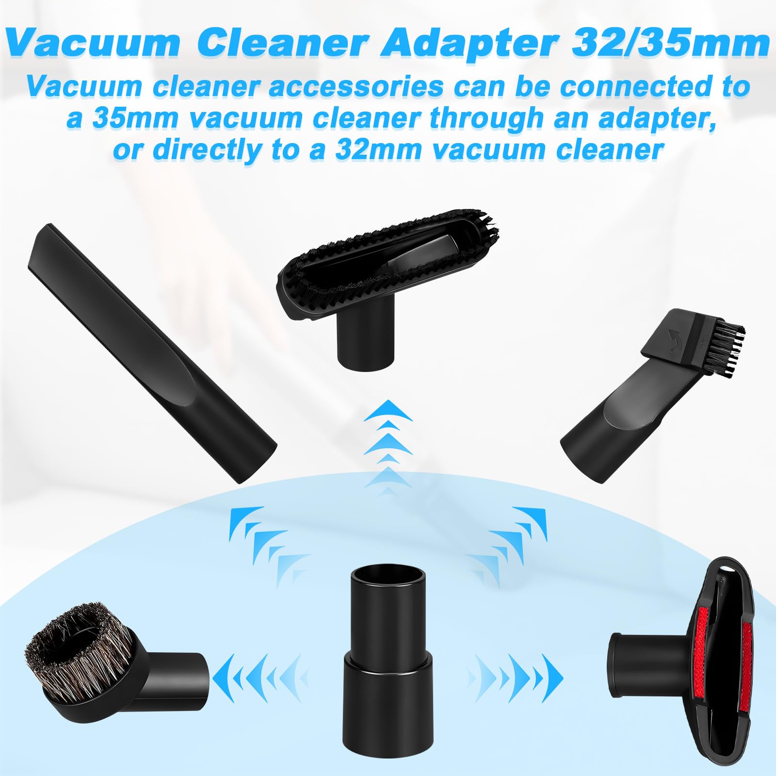 7Pcs Embout Aspirateur Universel 32-35mm, Accessoires Suceur Convient Pour Rowenta Philips Bosch Et Autres Marques Brosse Aspirateurs Per Nettoyage Poils Animaux Interieur Auto 92242651