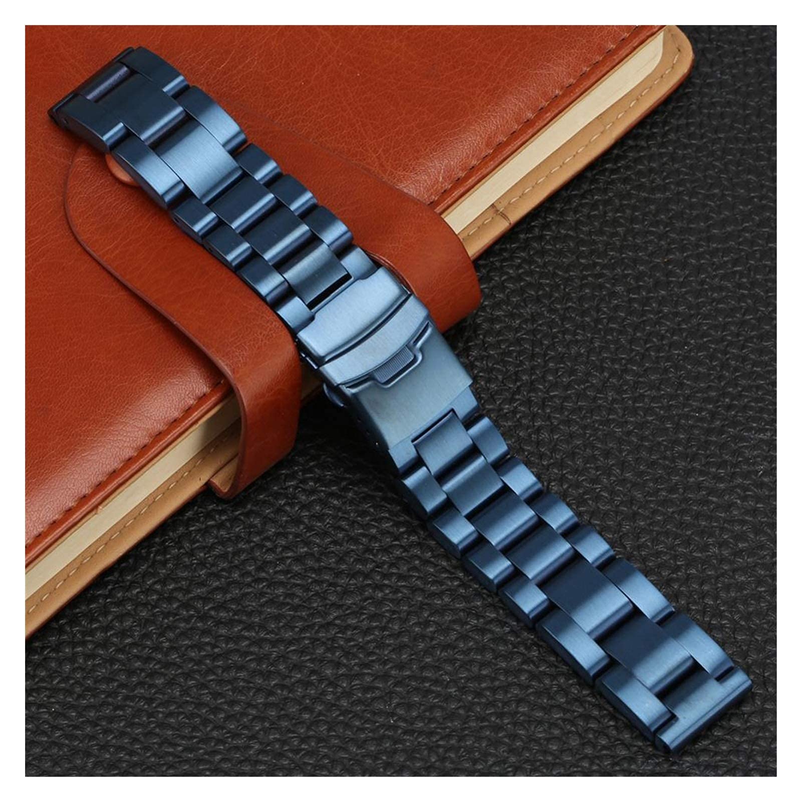 Bracelet de montre 22 mm Bracelet 24 mm Bracelet Bracelet de montre 26 mm Boucle Bracelet en acier inoxydable bleu