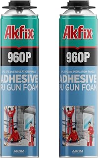 Akfix 960P Foam Board Adhesive with Strong Bonding (2x24 Oz) | Construction Adhesive for Wall & Facade, Subfloor, XPS & EPS Foamboard Panels and Drywalls | Gun&Cleaner NOT Included | 2 Pack