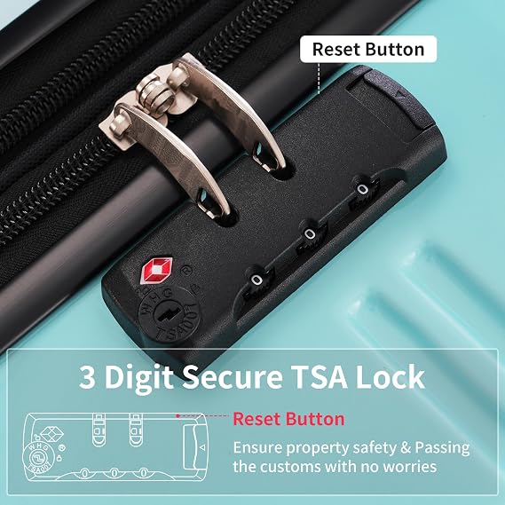 Luggage Sets Hardshell Expandable 3 Piece - 20 Carry-On, 24 & 28 Checked Luggage Set, Lightweight Suitcase with Spinner Wheels & TSA Lock for Family Extended Travel (Blue+Multi)