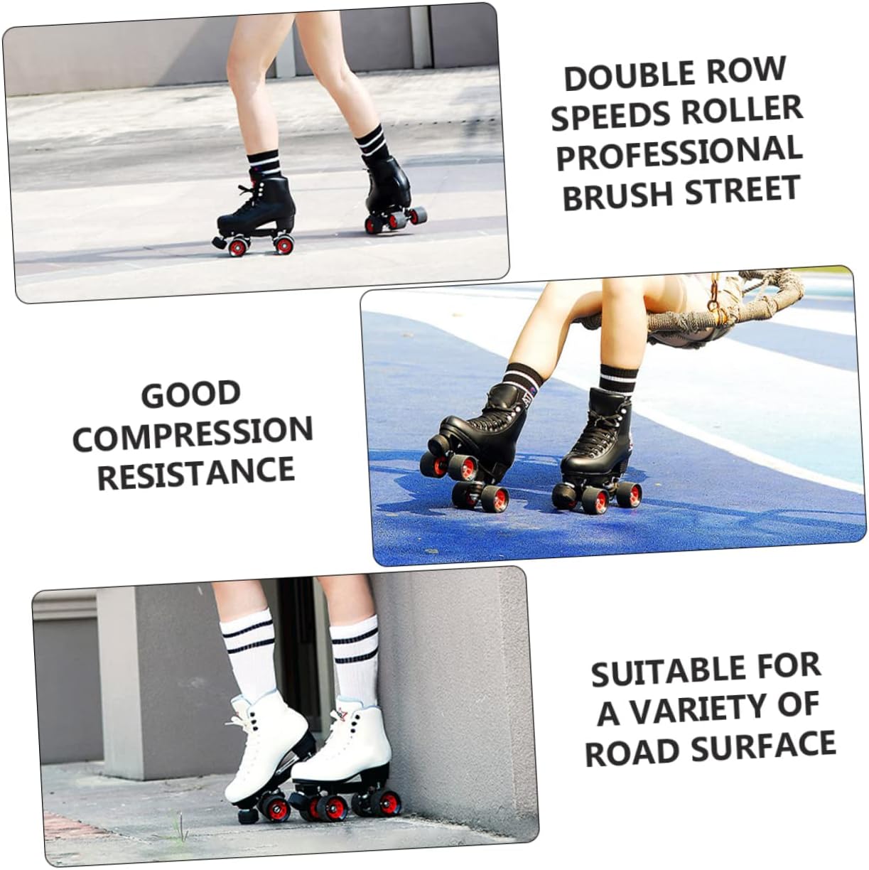 Speed Skate Wheels Replacement Skates Accessories Double-row Roller Wheels Skating for Sports