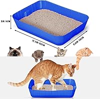 Vista 3 de Bokon 25 cajas de arena desechables para gatos, bandeja de arena de plástico para gatos, bandeja grande para gatitos, conejos, cobayas, hámster