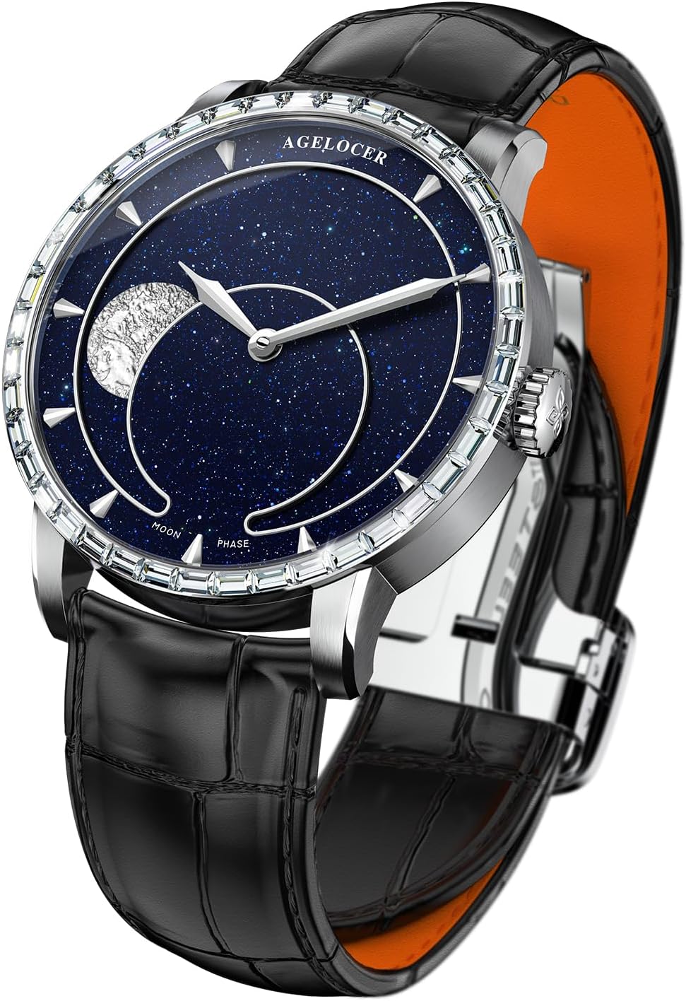 Amazon | Agelocer 腕時計 メンズ 自動巻き ムーンフェイズ回転 機械式