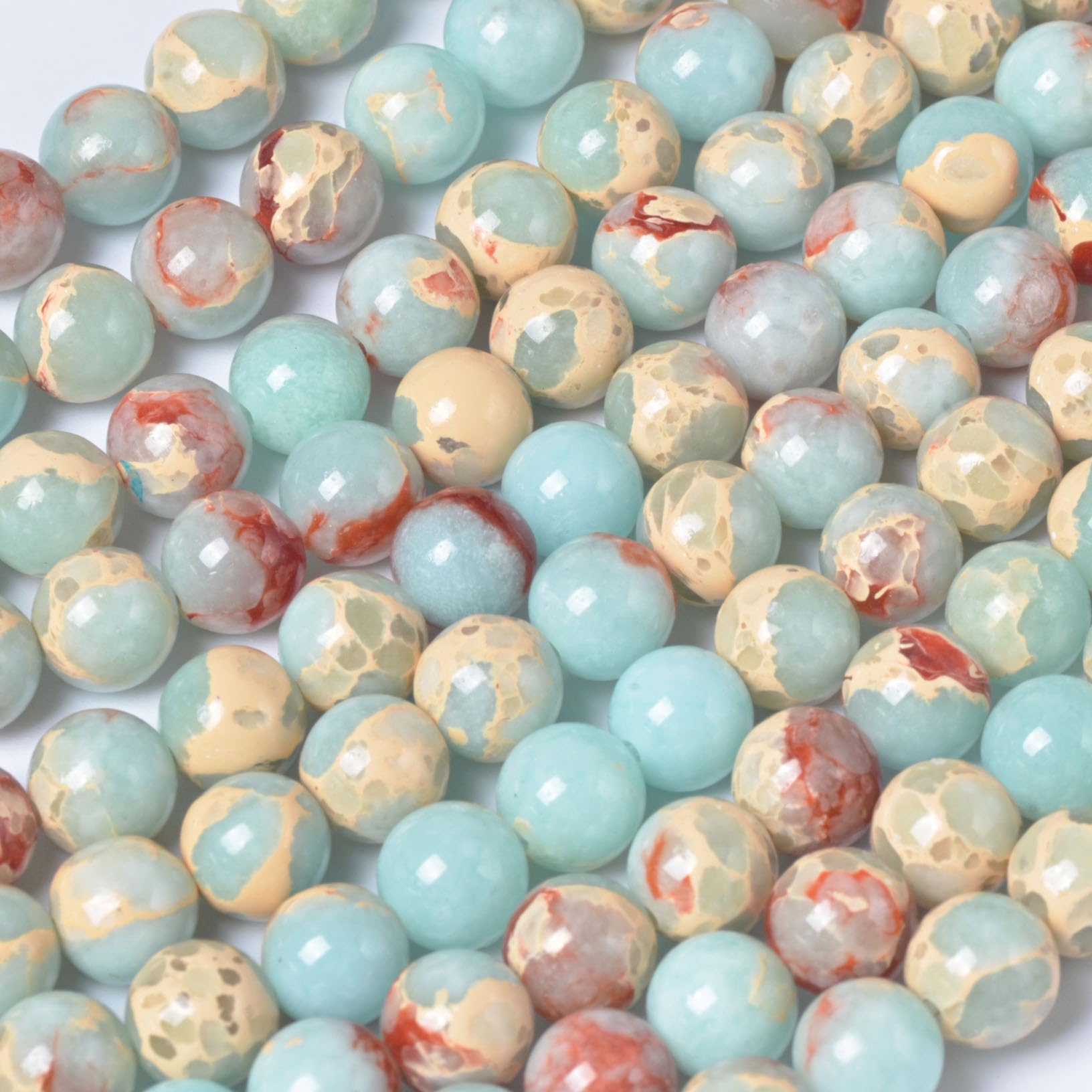 8mm Round Sky Blue Jasper Natural Stone Beads for Jewellery Making Gemstone Beads for Crafting (45-50Pcs) - Image 4