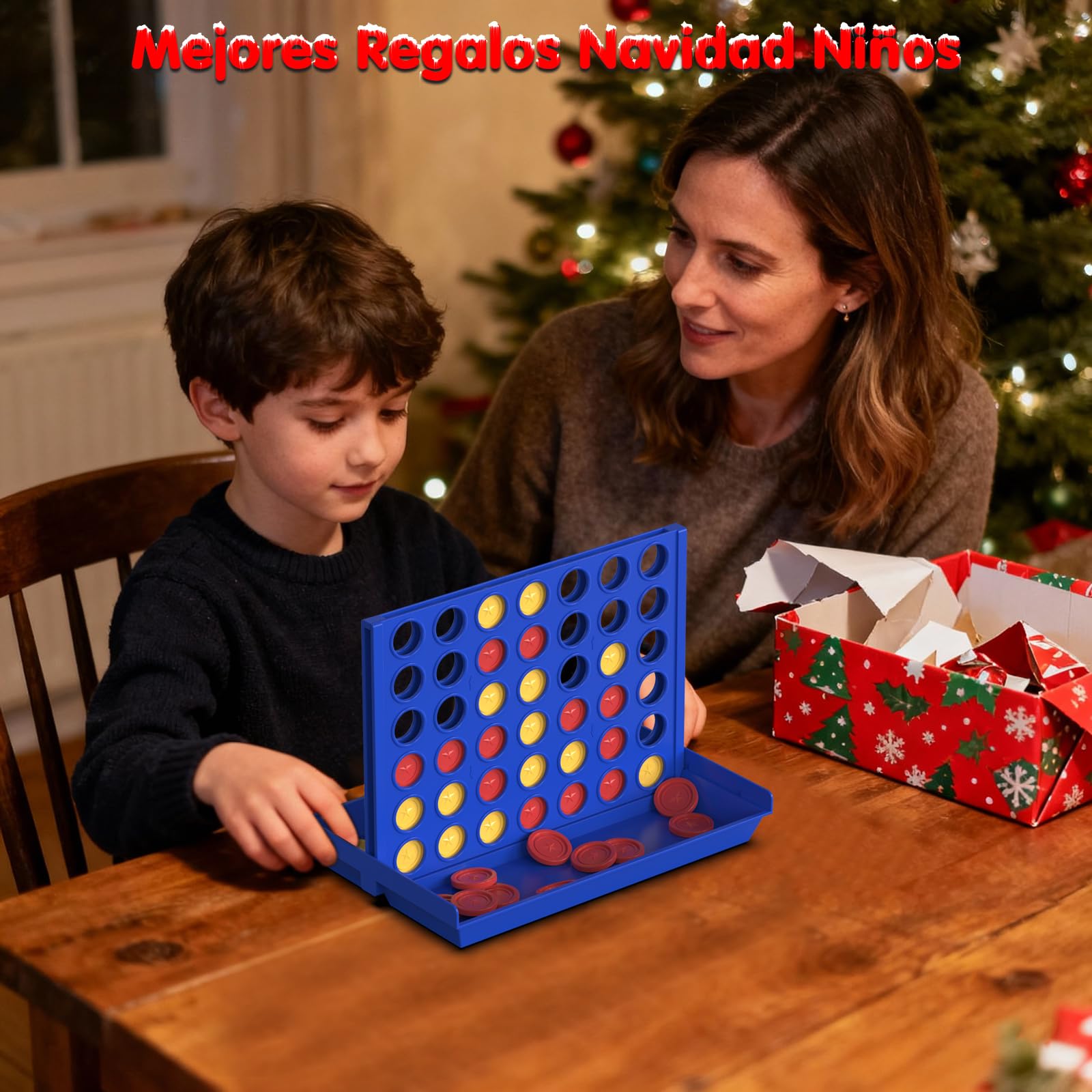 Pup Go 4 en Raya Estándar para Niños de 3 Años+, Ideas, Juego de Mesa Clásico y Familiar, Juguete Estrategia Educativo, Tablero Plegable con 6 Discos de Repuesto