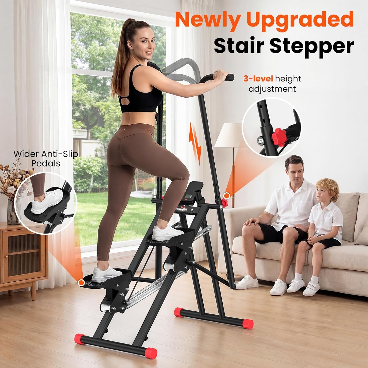 RELIFE REBUILD YOUR LIFE Máquina de Stepper Escaladora Vertical Escalador para Escaleras Deportes Plegable Fitness para Casa Apartamento Entrenamiento Cardio