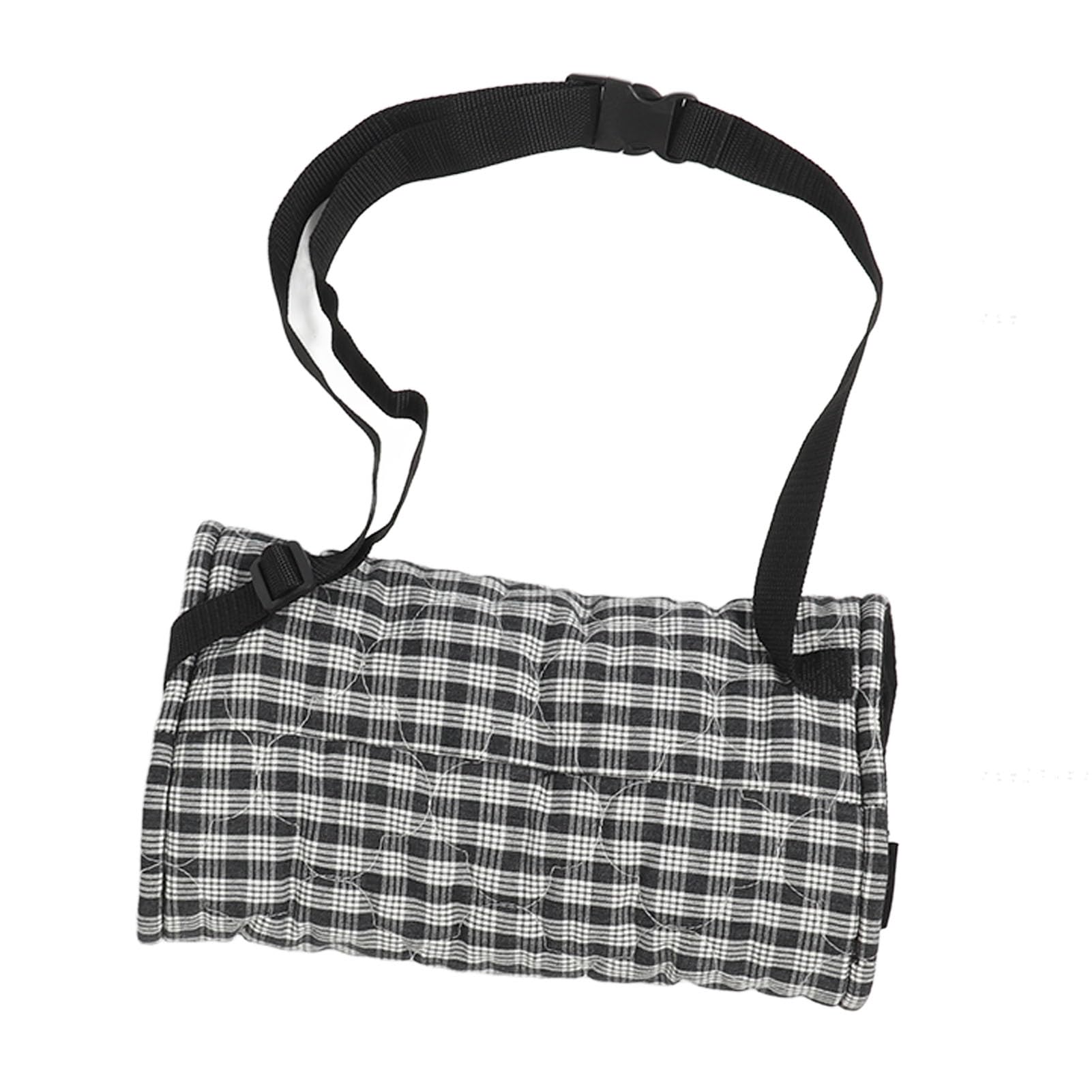 Multifunctional Hand Warmer Pouch, Adjustable Strap Hand Muffs, Windproof, Soft Comfortable Fabric, Cell Phone Storage, for Outdoor Activities Like Snow Skiing and Hiki (Black and White)