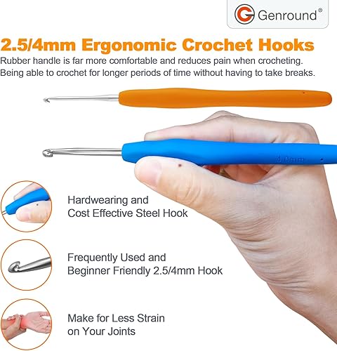 Miniatura 3 de Genround Green House - Kit de ganchillo para principiantes, adultos y niños con hilo de 8 colores, kit completo de ganchos de ganchillo con