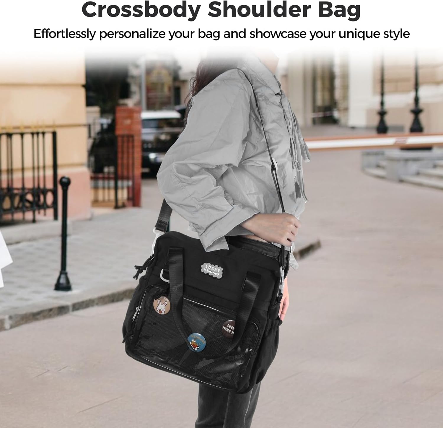 Anime Ita Bag, Crossbody Messenger Shoulder Bag, Terylene Cotton Backpack With Insert For Pin Display And Travel