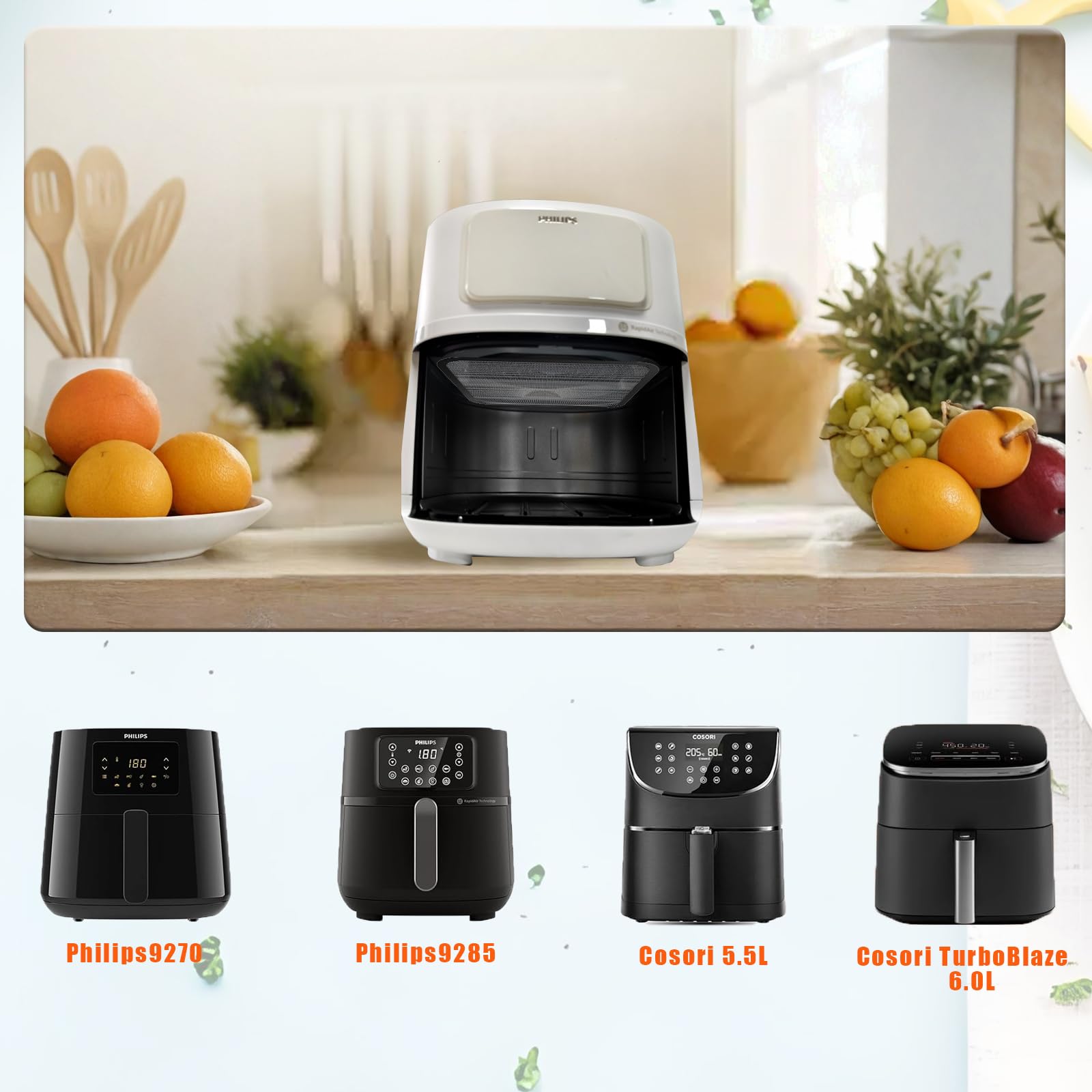 Magnetischer Spritzschutz Für Heißluftfritteuse - Edelstahl Schutz Für Cosori & Philips