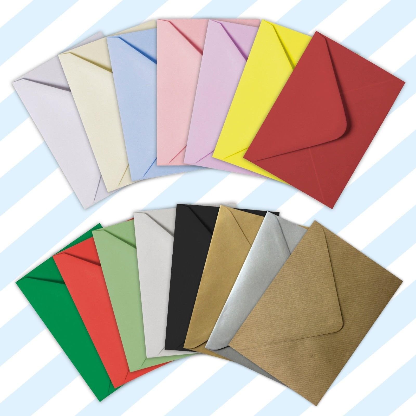 CYDPrintingC6 (A6) 114 x 162mm 15 Colours-100gsm Gummed Greeting Envelopes White/Coloured (Sample Pack (1 of each), Sample Pack (1 of each))