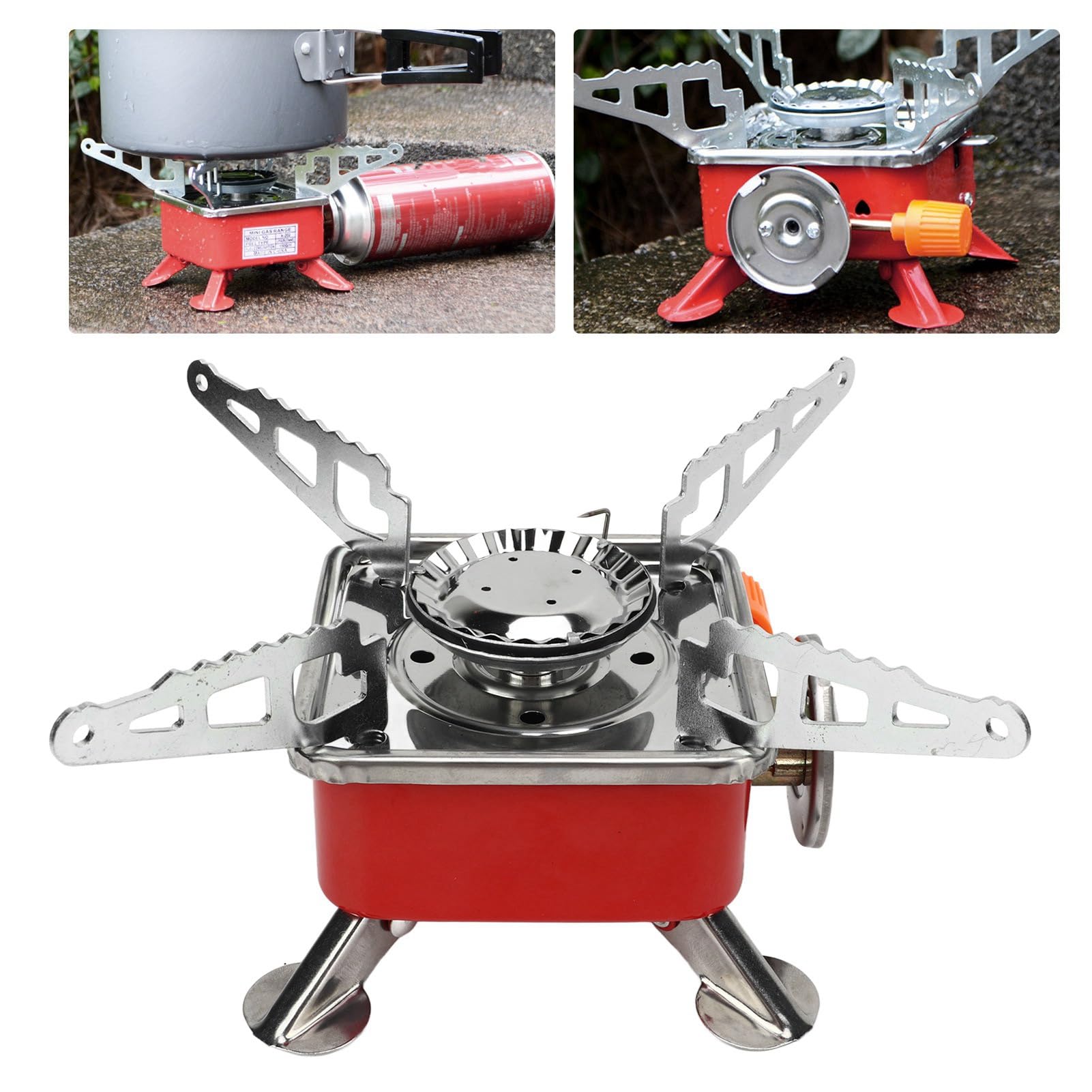 Réchaud De Camping Cuisinière à Gaz Portable Pour Randonnées Pédestres Brûleur De Cuisinière Extérieure Avec Connecteur De Poêle Sac De Rangement Pour Pique-nique Barbecue