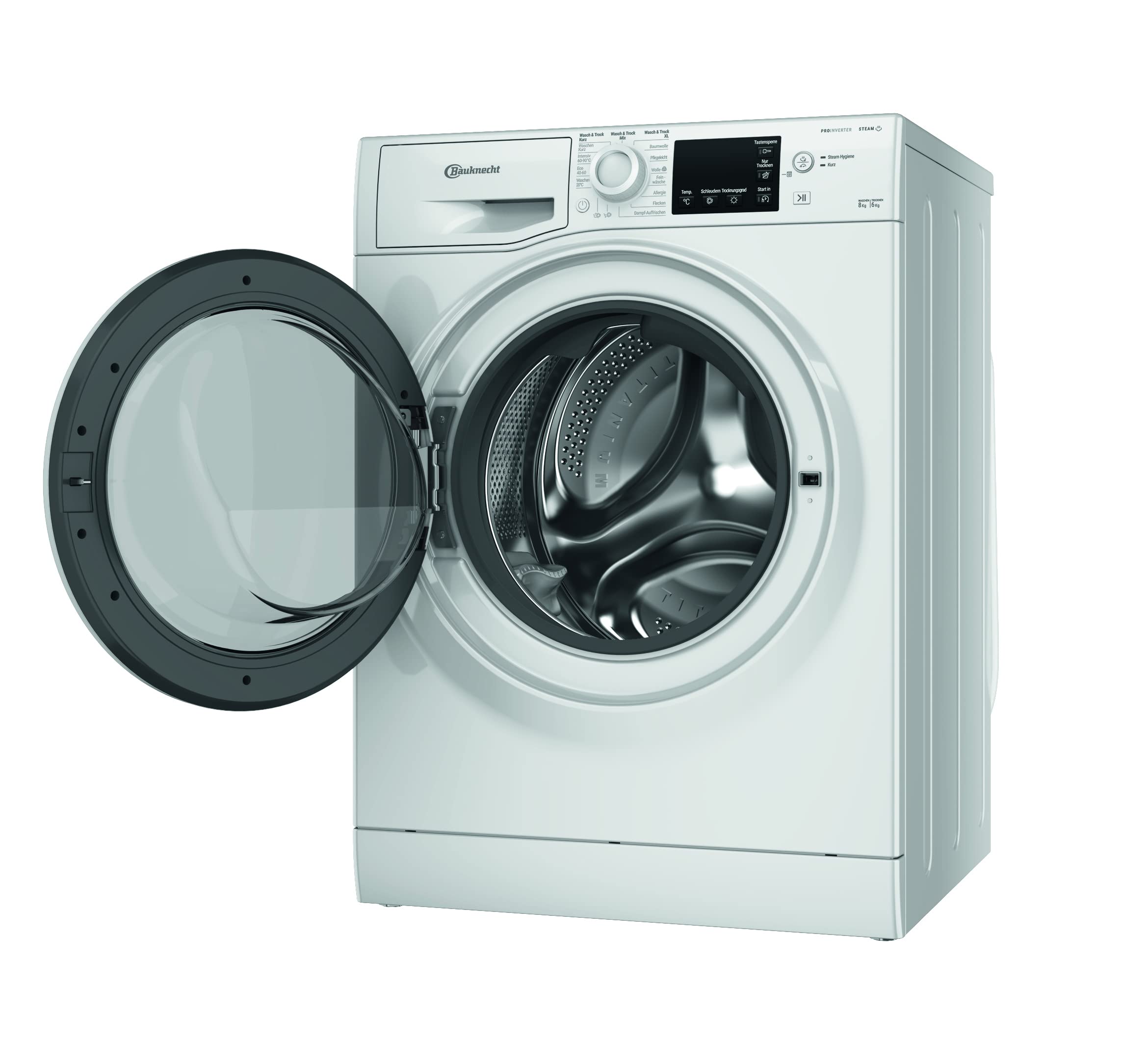 Bauknecht WT Eco Plus 86 43 N Waschtrockner 8/6 kg Active Care Wash & Dry Technologie PRO-Inverter Motor Weiß