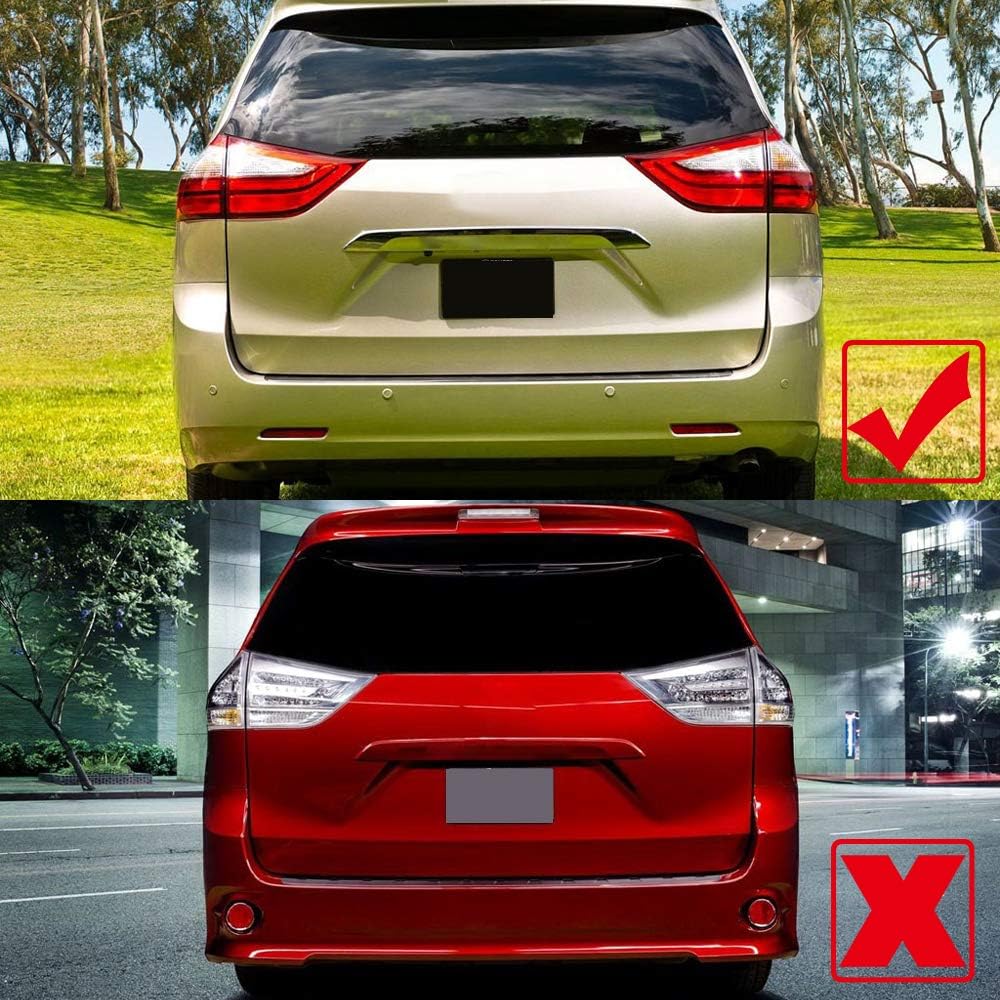 for Toyota Sienna 2011-2020 Carbon Fiber Black Rear Fog Light Lamp Cover Trim 2pcs Car Accessories