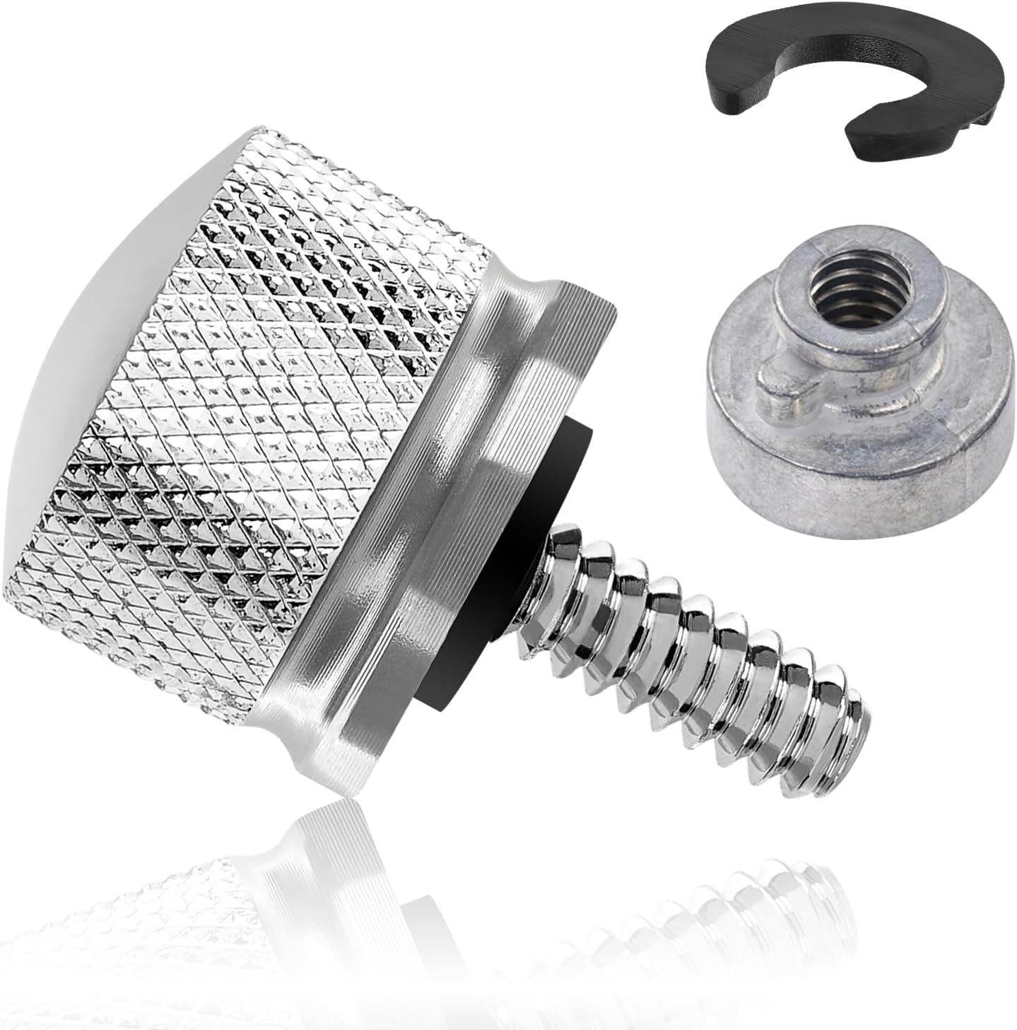 Amazicha Chrome Stainless Steel Seat Bolt Nut Kit Compatible for Harley Davidson 1996-2026