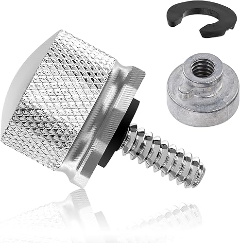 Amazicha - Kit de tuerca de perno de asiento de acero inoxidable cromado compatible con Harley Davidson 1996-2024