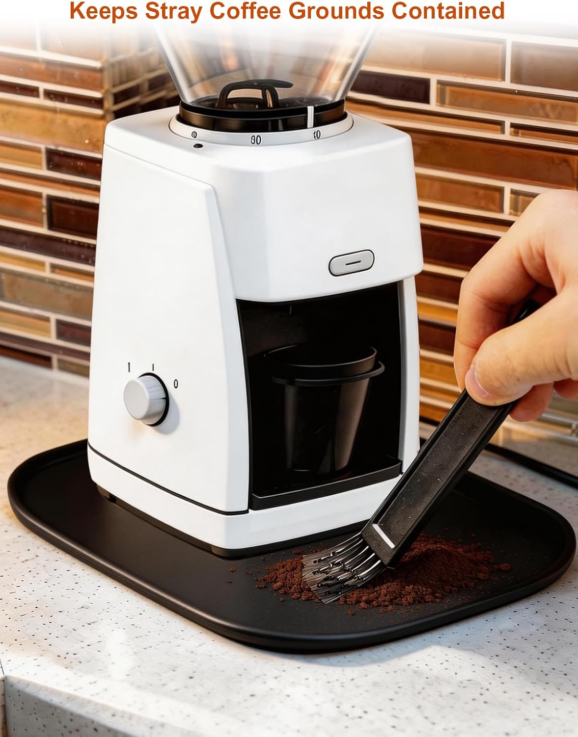 Silicone Coffee Grinder Tray for Baratza Encore Esp - 10.23" ×10.23" - Coffee Grounds Catch Trays Compatible with Baratza Encore Coffee Grinder,Grinders Tray for Home and Kitchen Catch Coffee Ground