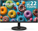 Philips 221V8LB 22 inch Class Thin Full HD (1920 x 1080) Monitor, 100Hz Refresh Rate, VESA, HDMI x1, VGA x1, LowBlue Mode, Adaptive Sync, 4 Year Advance Replacement Warranty
