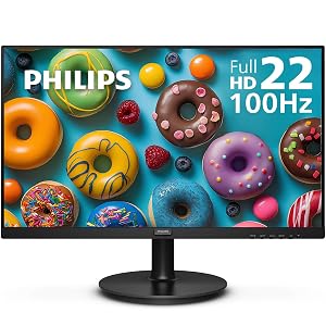 Philips 221V8LB 22 inch Class Thin Full HD 1920 x 1080 Monitor 100Hz Refresh Rate VESA HDMI x1